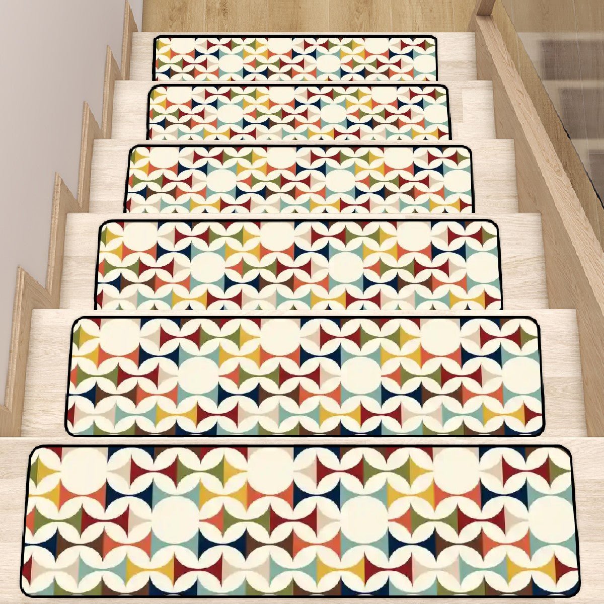Kate McEnroe New York Mid Century Modern Retro Scandinavian Danish Geometric Stair Treads Stair TreadscHsZjLxYTs