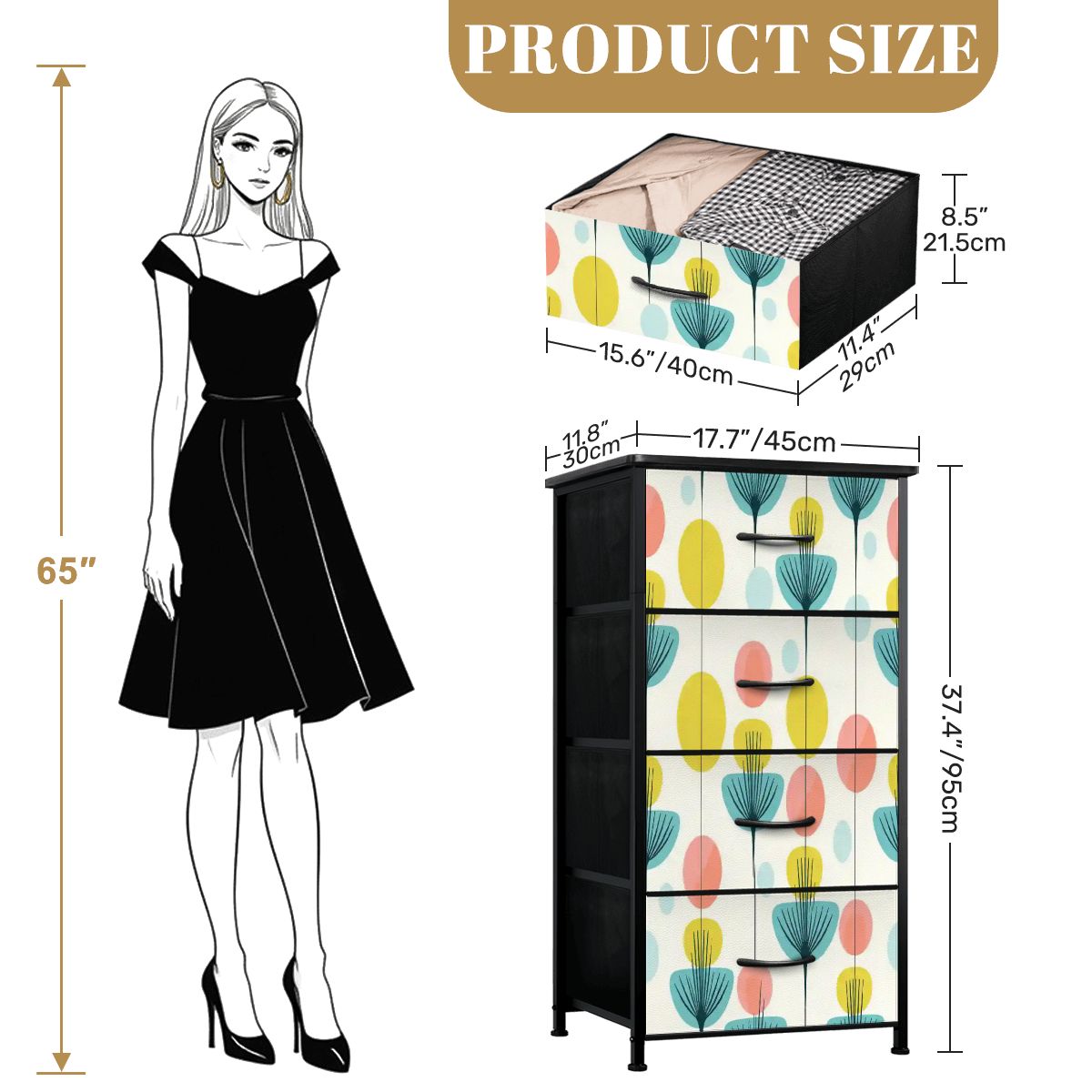 Kate McEnroe New York Mid Century Modern Scandi Floral Orbs 4 Drawer DresserDressersg5sC3mrD6G