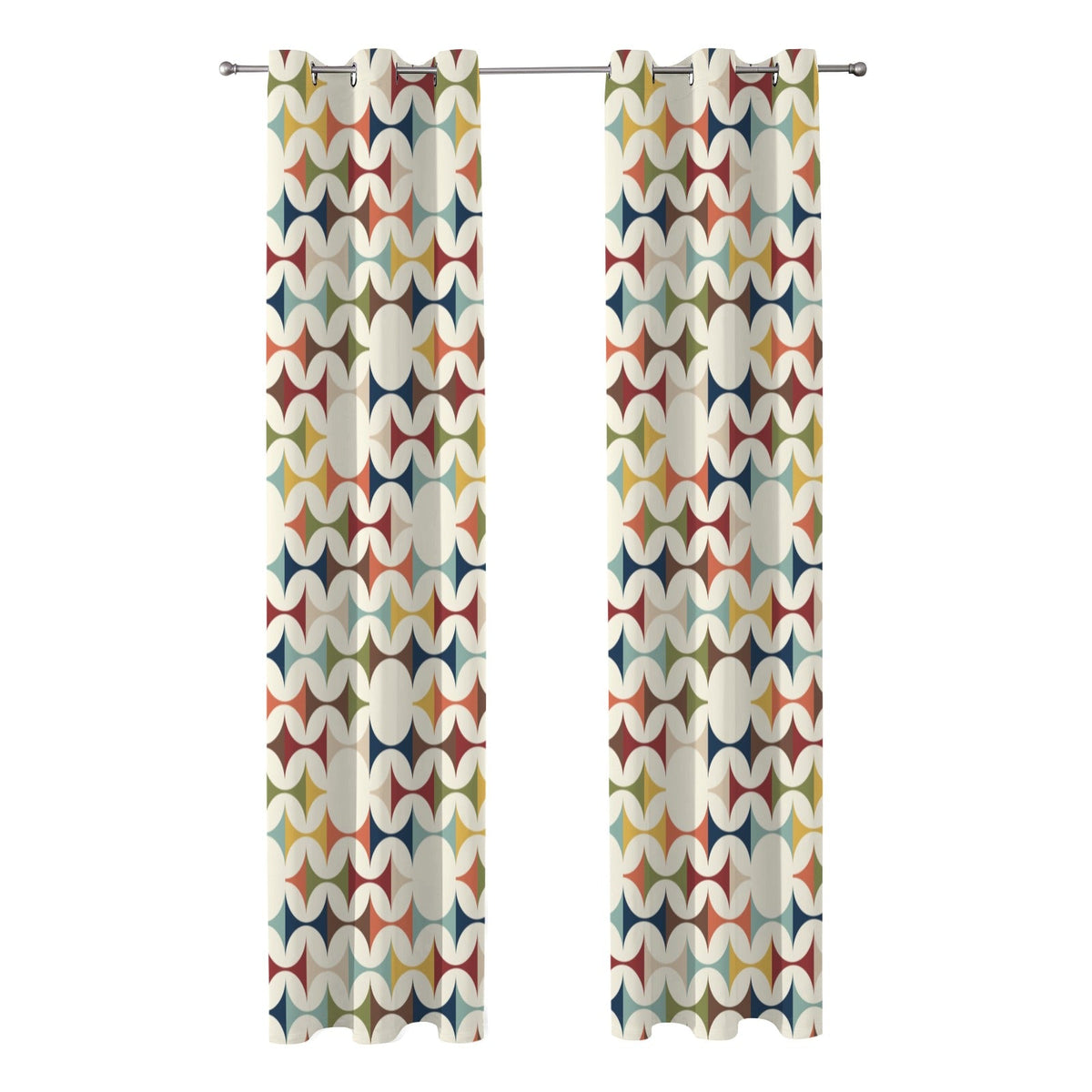 Kate McEnroe New York Mid Century Modern Scandinavian Geometric Grommet Curtain PanelsWindow CurtainsD3458528