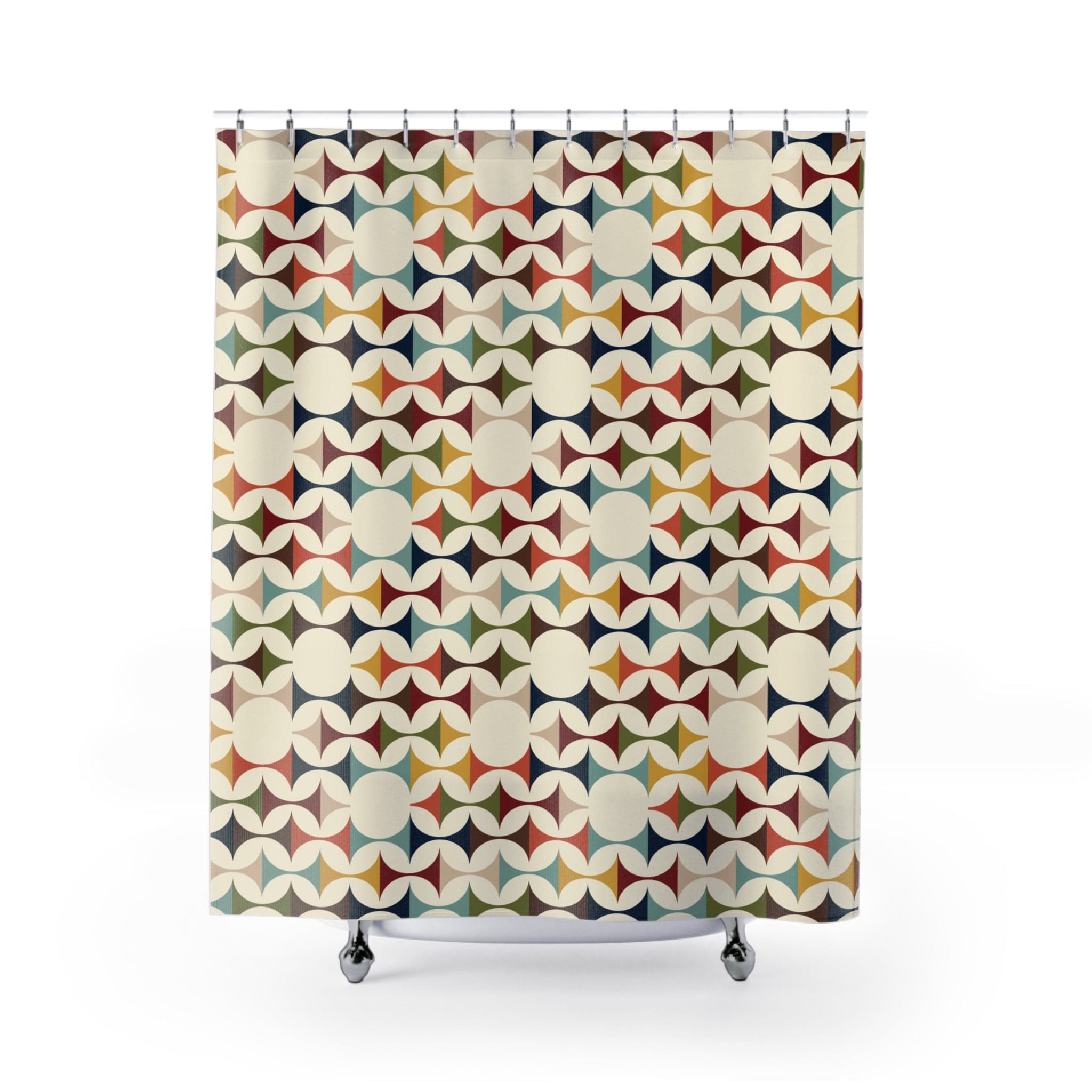 Kate McEnroe New York Mid Century Modern Shower Curtain, 50s MCM Retro Chic Bathroom Decor, Colorful Bath AccentShower Curtains26858179596812182072
