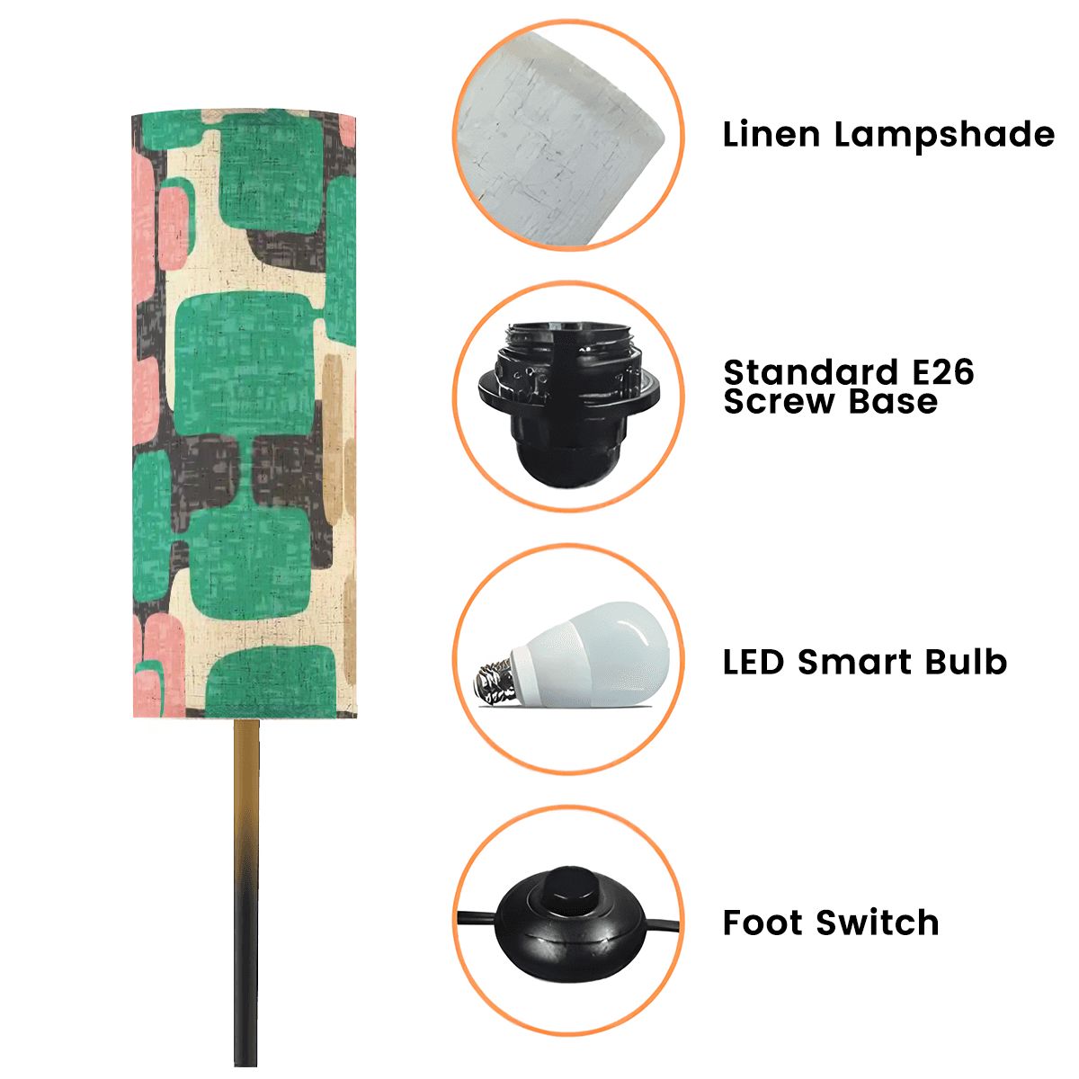 Kate McEnroe New York Mid Century Modern Slim Floor Lamp, Retro Abstract 50s LightingSlim Floor Lamps8Cy7MDWUw0