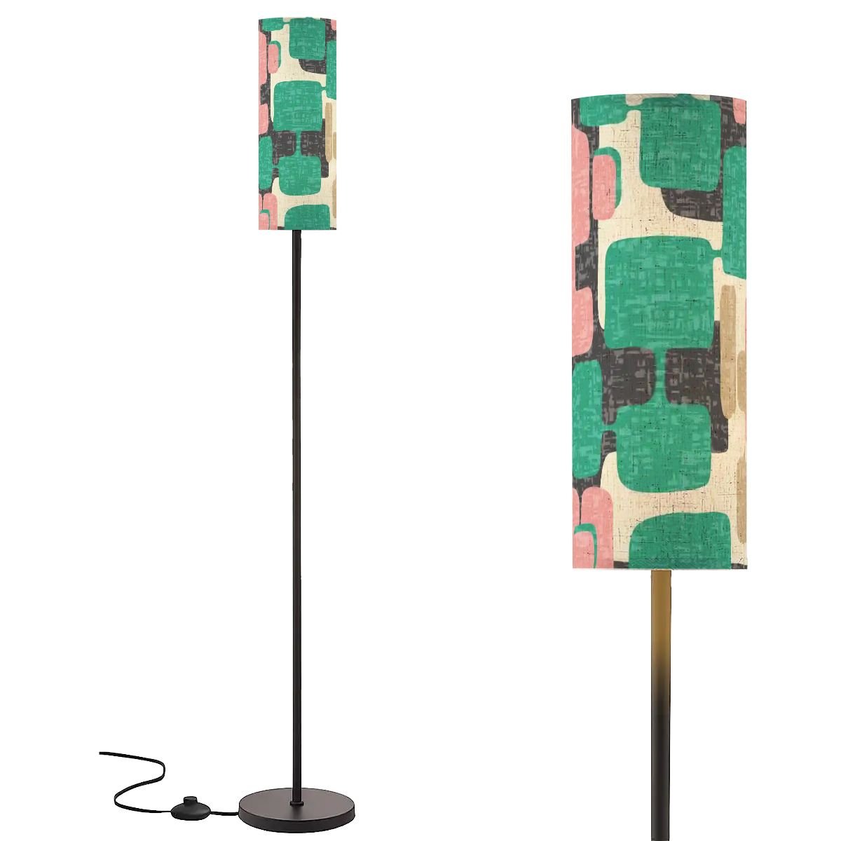 Mid Century Modern Slim Floor Lamp, Retro Abstract 50s Lighting - Kate ...