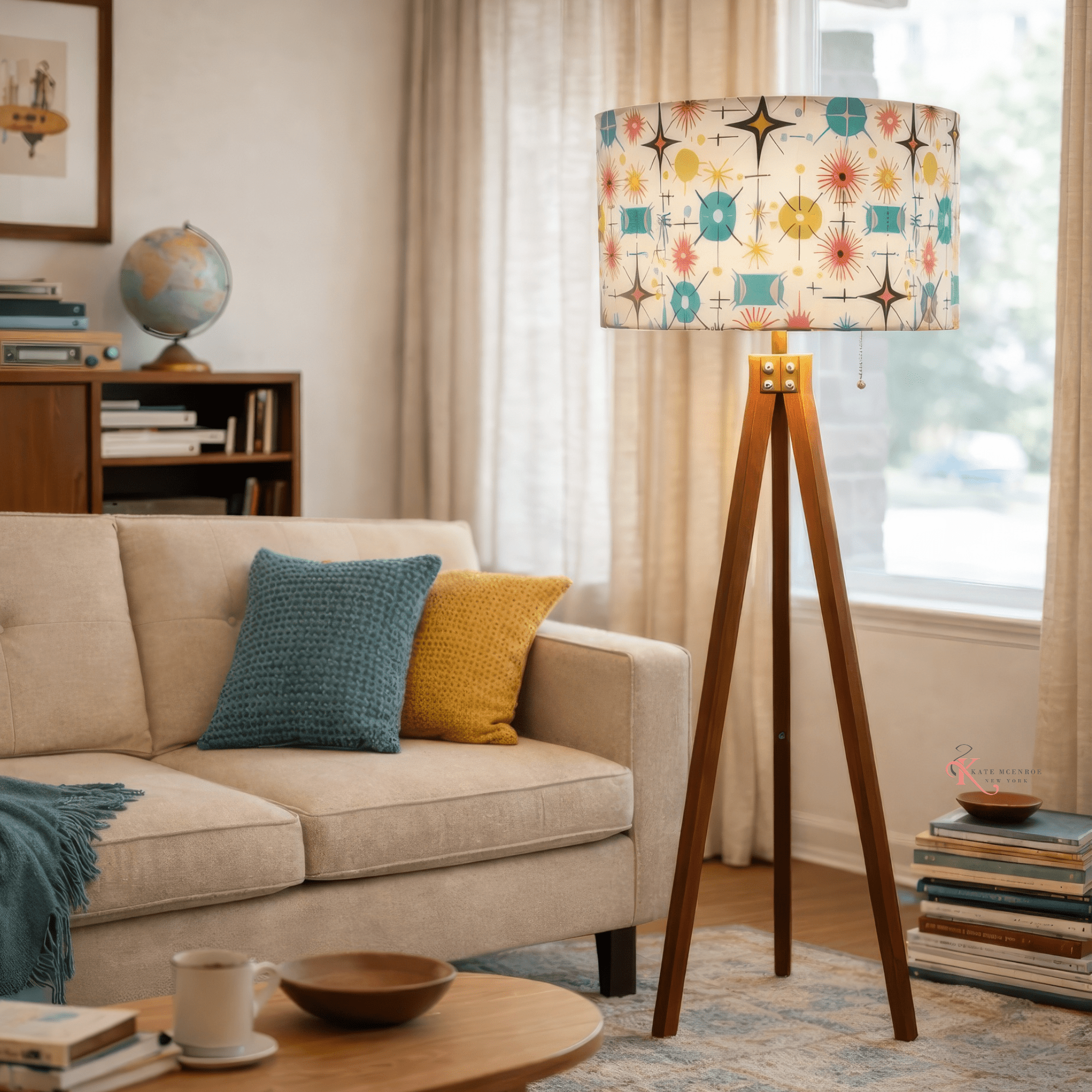 Kate McEnroe New York Mid Century Modern Sputnik Atomic Starburst Tripod Floor LampTripod Floor LampsH6O3iYhZiF