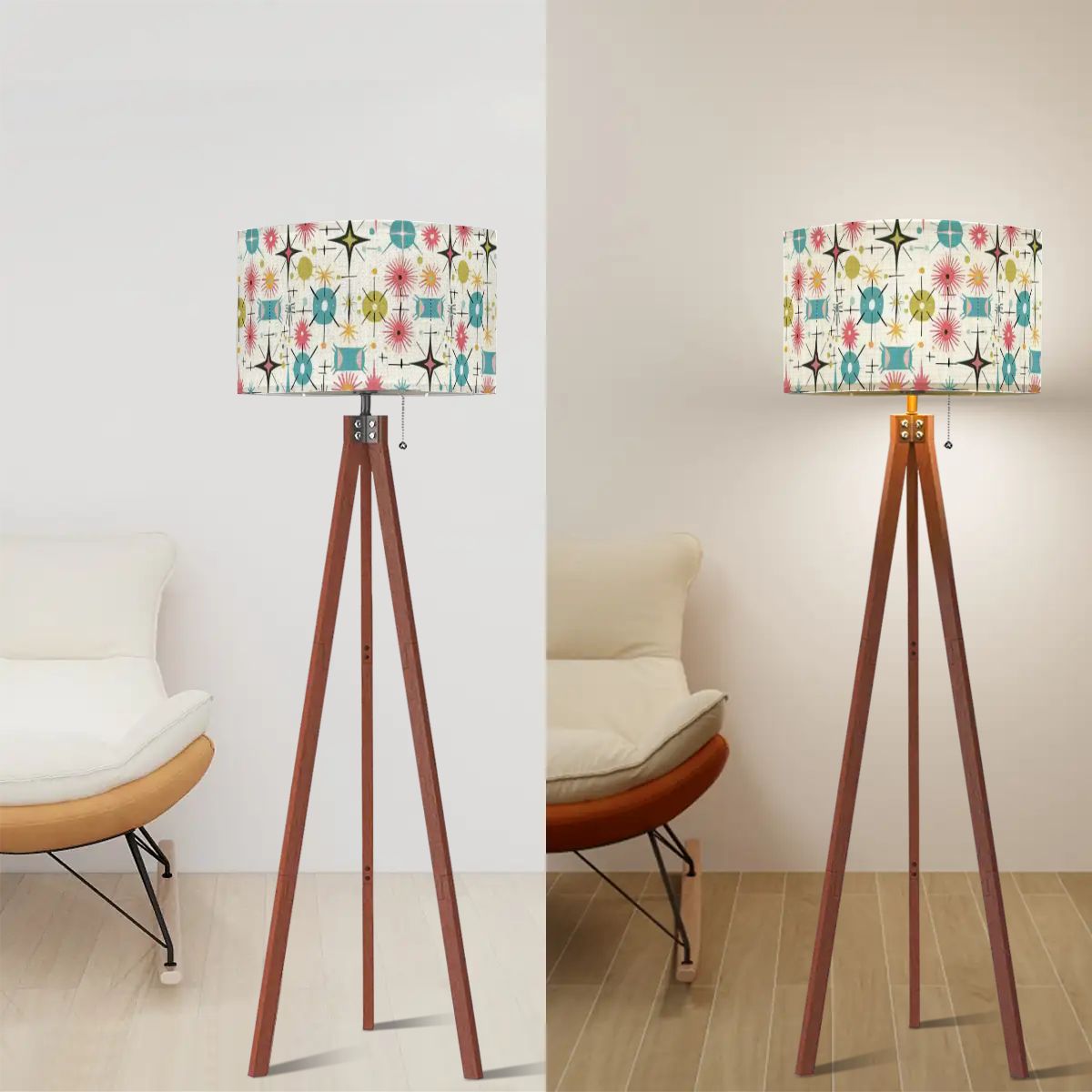Kate McEnroe New York Mid Century Modern Sputnik Atomic Starburst Tripod Floor LampTripod Floor LampsH6O3iYhZiF