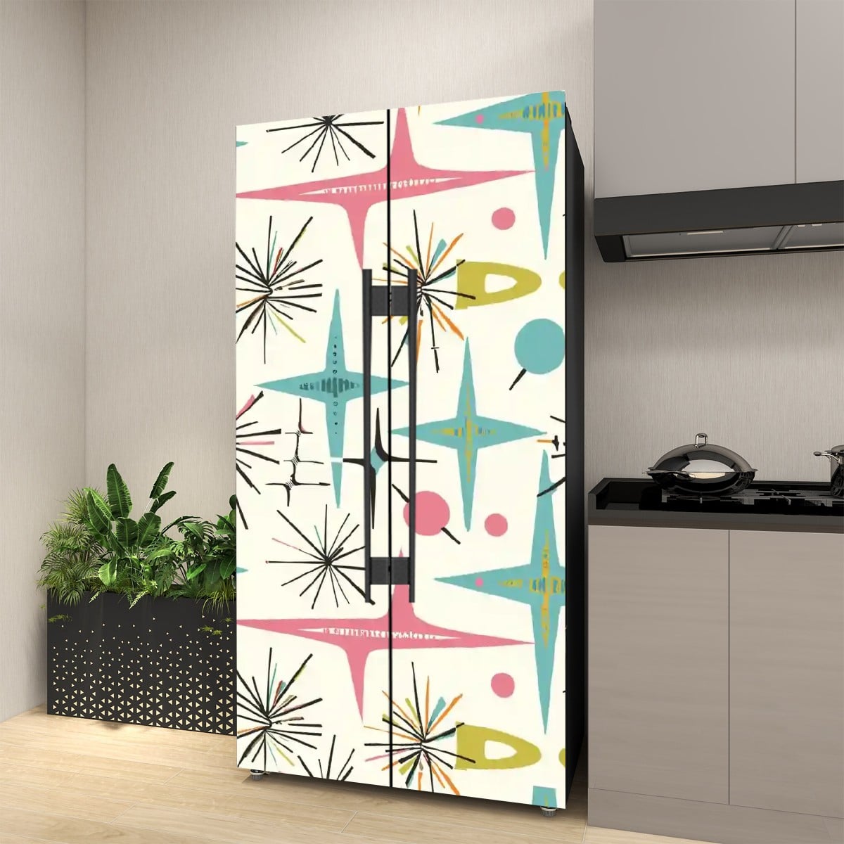 Kate McEnroe New York Mid Century Modern Starburst 1950s Space Age Retro Refrigerator WrapRefrigerator WrapsZTEauSICaj