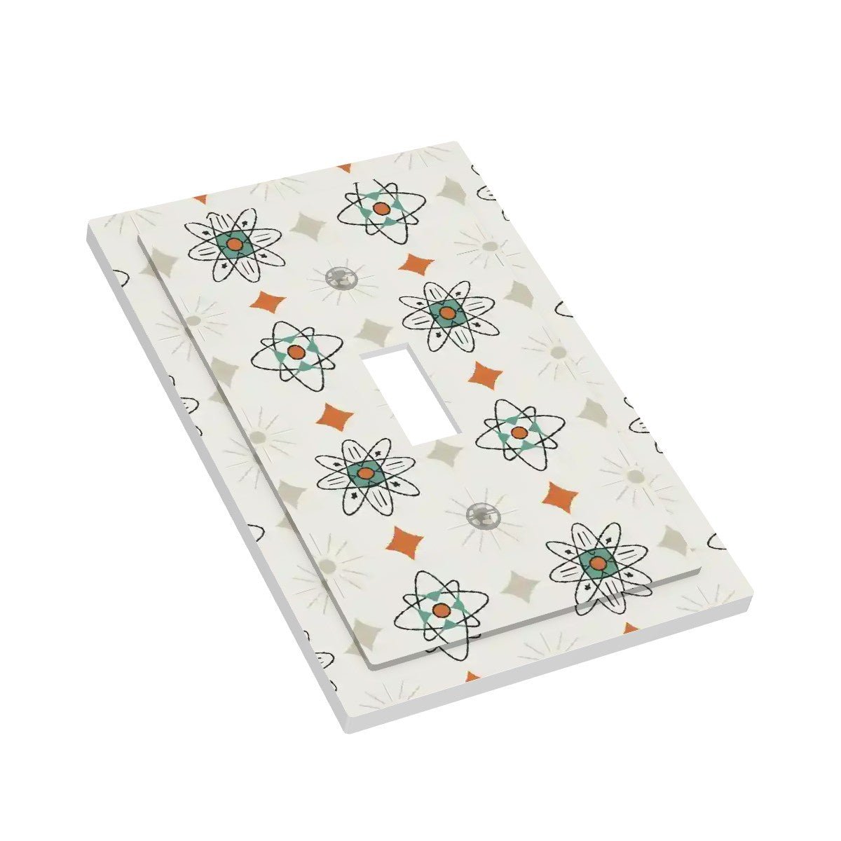 Kate McEnroe New York Mid Century Modern Starburst Atomic Switch Plate Retro Cream TealSwitch PlatesWHOCFBgA8t