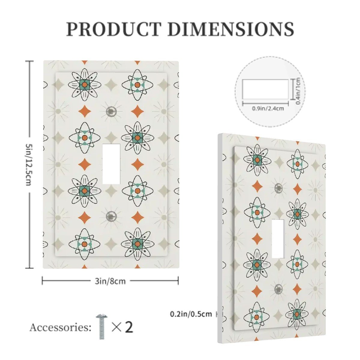 Kate McEnroe New York Mid Century Modern Starburst Atomic Switch Plate Retro Cream TealSwitch PlatesWHOCFBgA8t