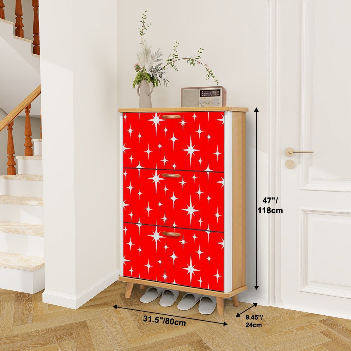 Kate McEnroe New York Mid Century Modern Starburst Entryway Shoe Organizer, Retro Starburst Storage SolutionShoe StorageQiagzKrCaF