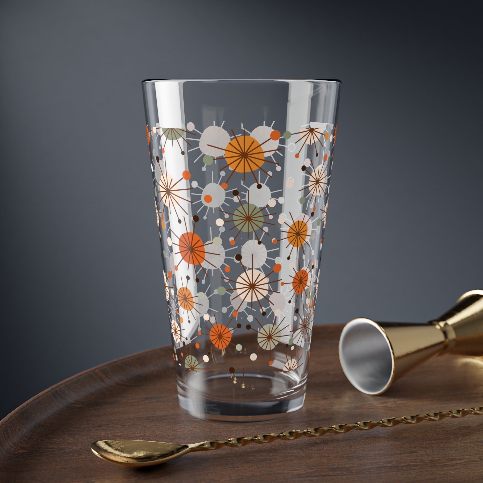 Kate McEnroe New York Mid Century Modern Starburst Pint Glass, 16oz Atomic Age Barware, Retro Geometric Cocktail Glass, Vintage Style DrinkwarePint Glasses14235534650408589251