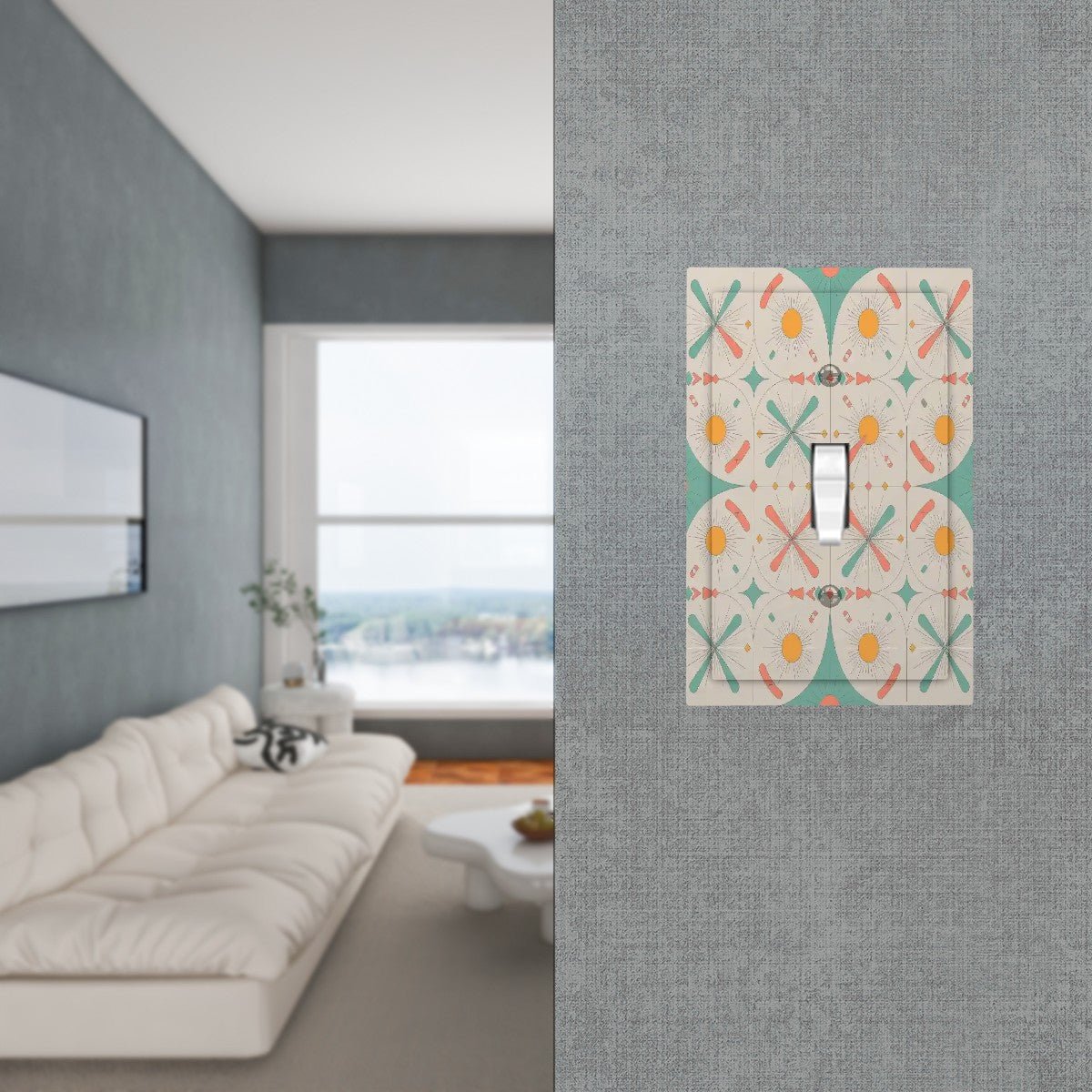 Kate McEnroe New York Mid Century Modern Starburst Switch Plate, 50s Atomic Retro Wall PlateSwitch PlatesiePXqEdJSm