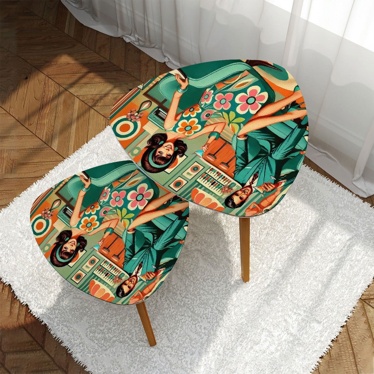 Kate McEnroe New York Mid Century Modern Swanky 1950s Vintage Kitsch Couple Nesting TablesNesting TablesciPGCGca8v