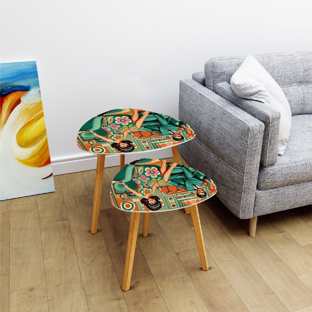 Kate McEnroe New York Mid Century Modern Swanky 1950s Vintage Kitsch Couple Nesting TablesNesting TablesciPGCGca8v