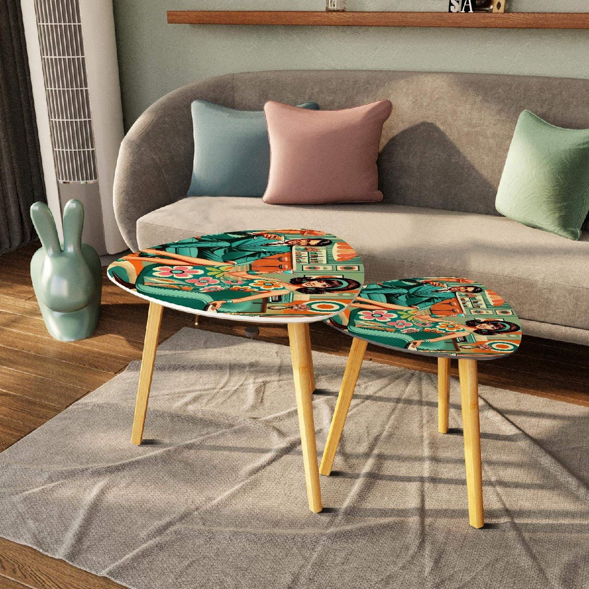 Kate McEnroe New York Mid Century Modern Swanky 1950s Vintage Kitsch Couple Nesting TablesNesting TablesciPGCGca8v