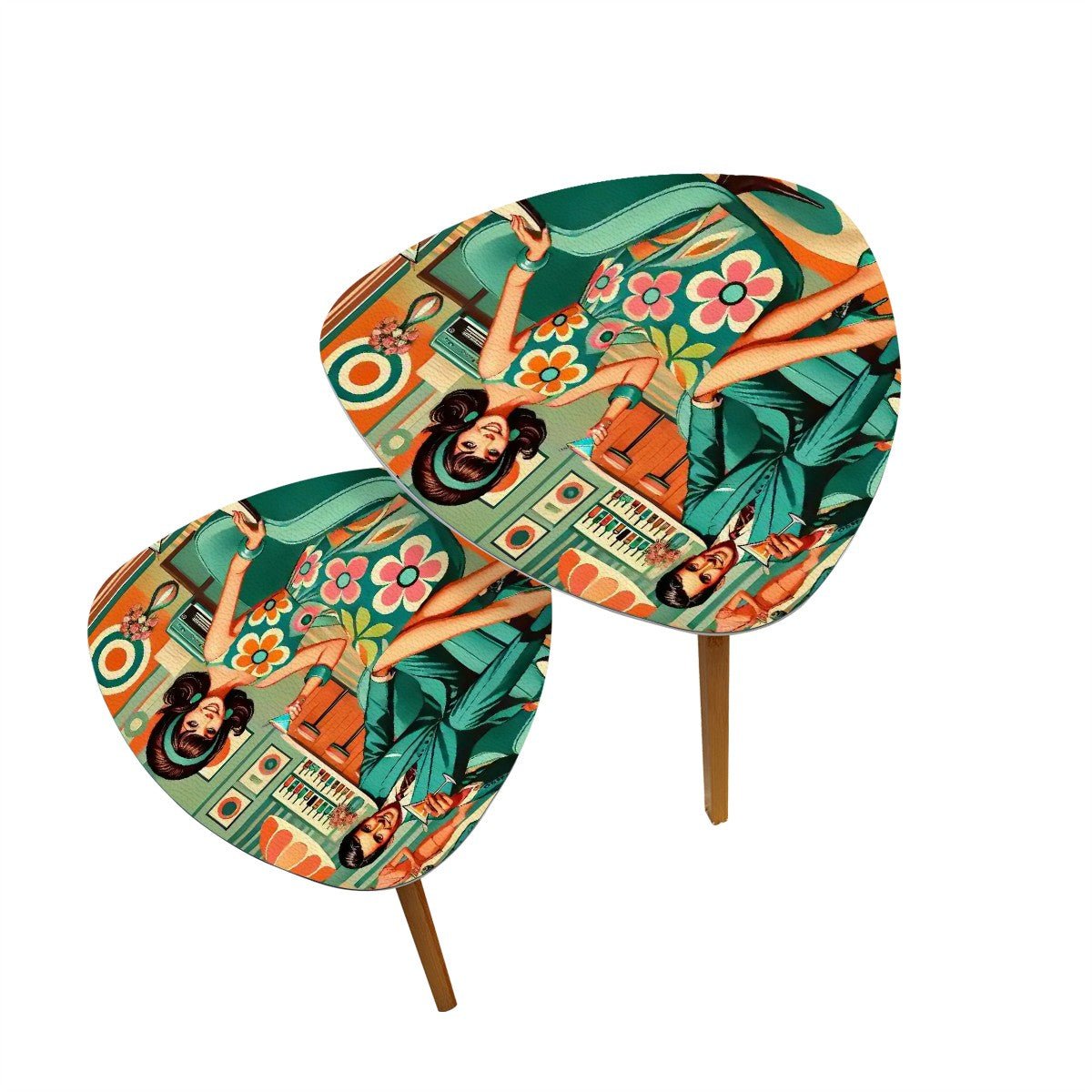 Kate McEnroe New York Mid Century Modern Swanky 1950s Vintage Kitsch Couple Nesting TablesNesting TablesciPGCGca8v