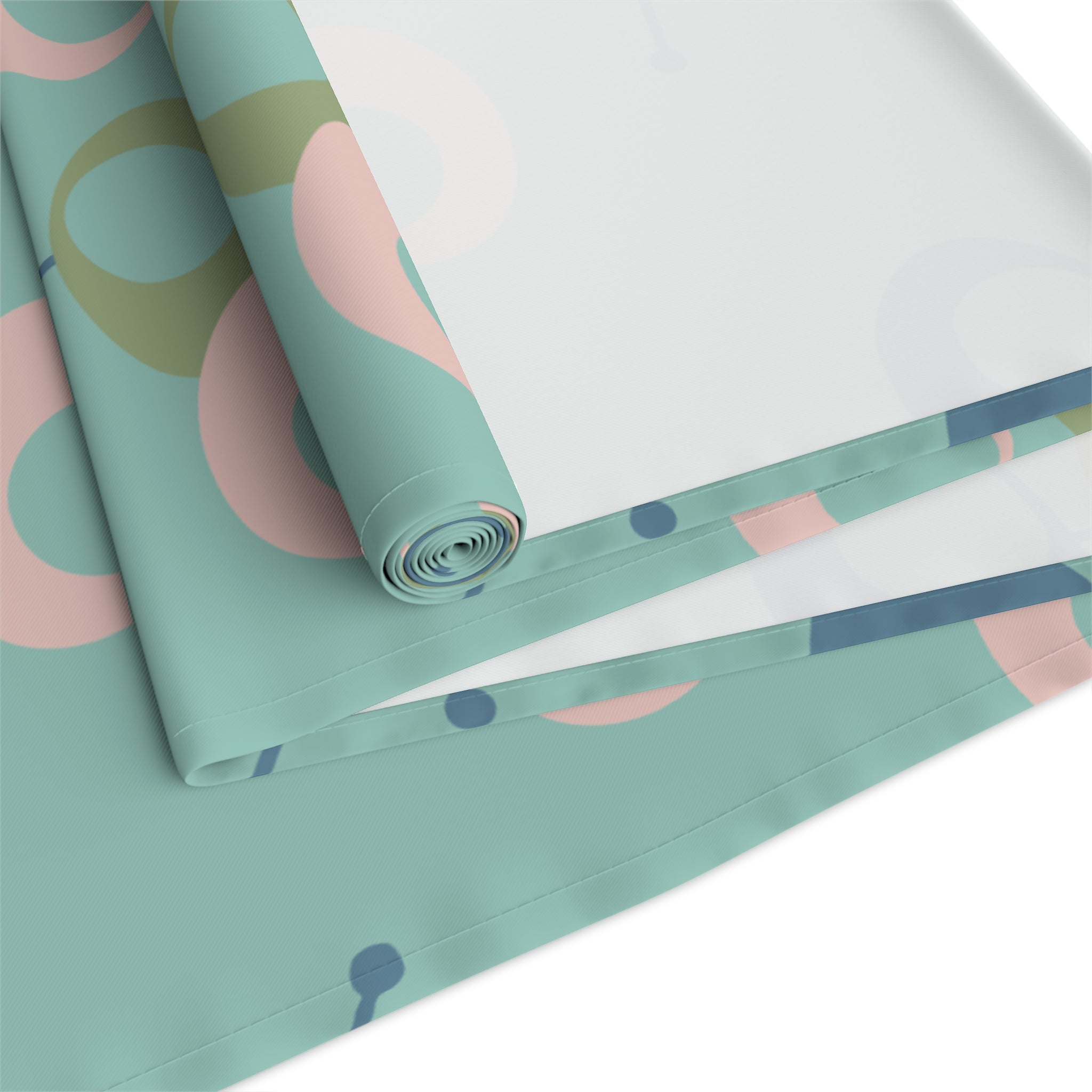 Kate McEnroe New York Mid Century Modern Table Runner, Retro Orbs Atomic Dining DecorTable Runners16589469380622880573