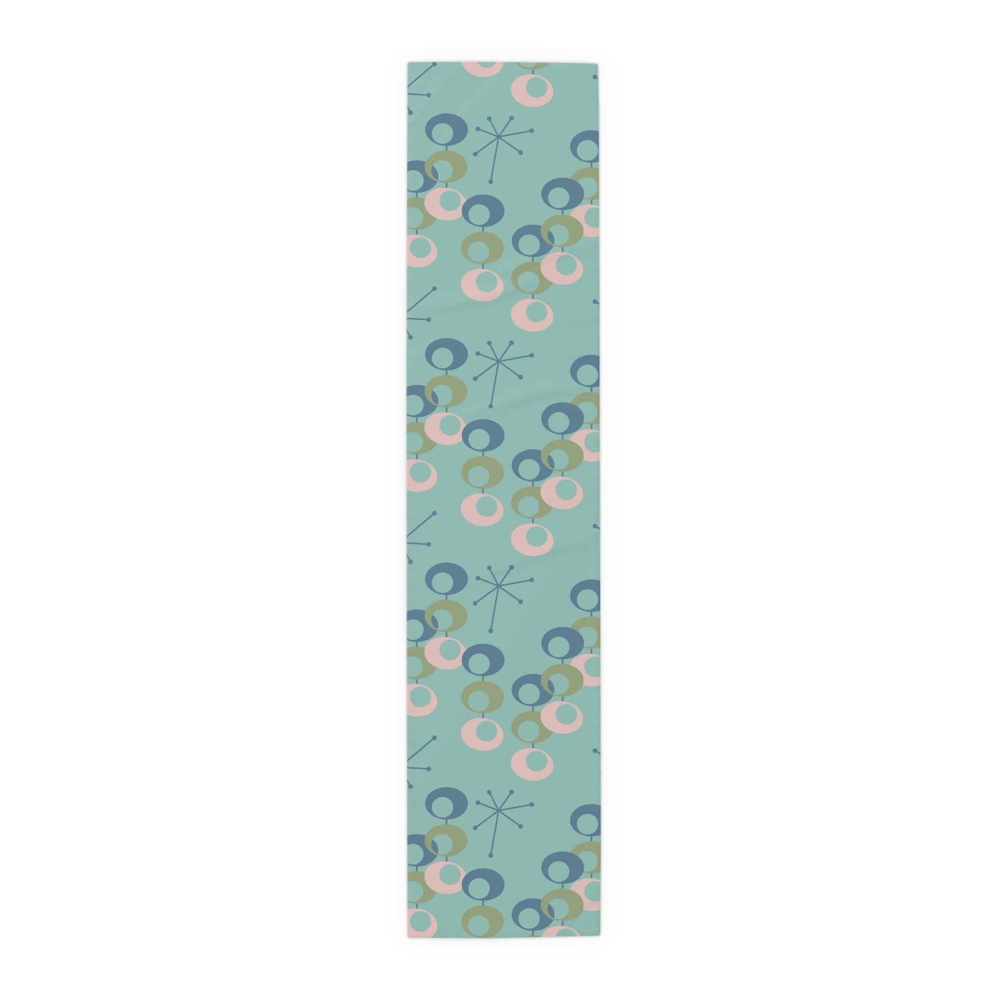 Kate McEnroe New York Mid Century Modern Table Runner, Retro Orbs Atomic Dining DecorTable Runners16589469380622880573