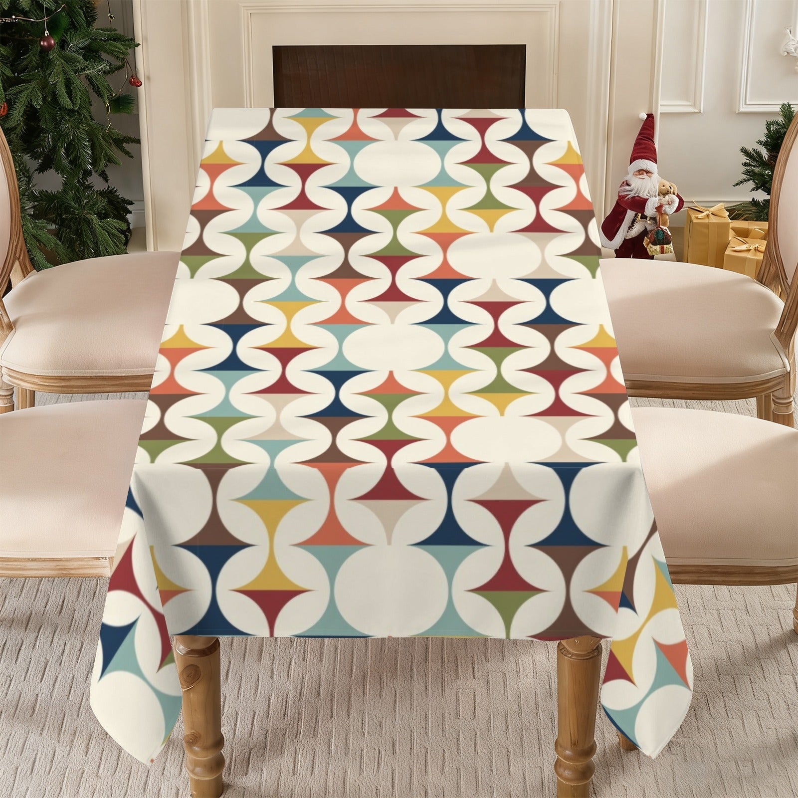 Kate McEnroe New York Mid Century Modern Tablecloth Scandinavian Danish Retro Geometric LinenTableclothsD3274682