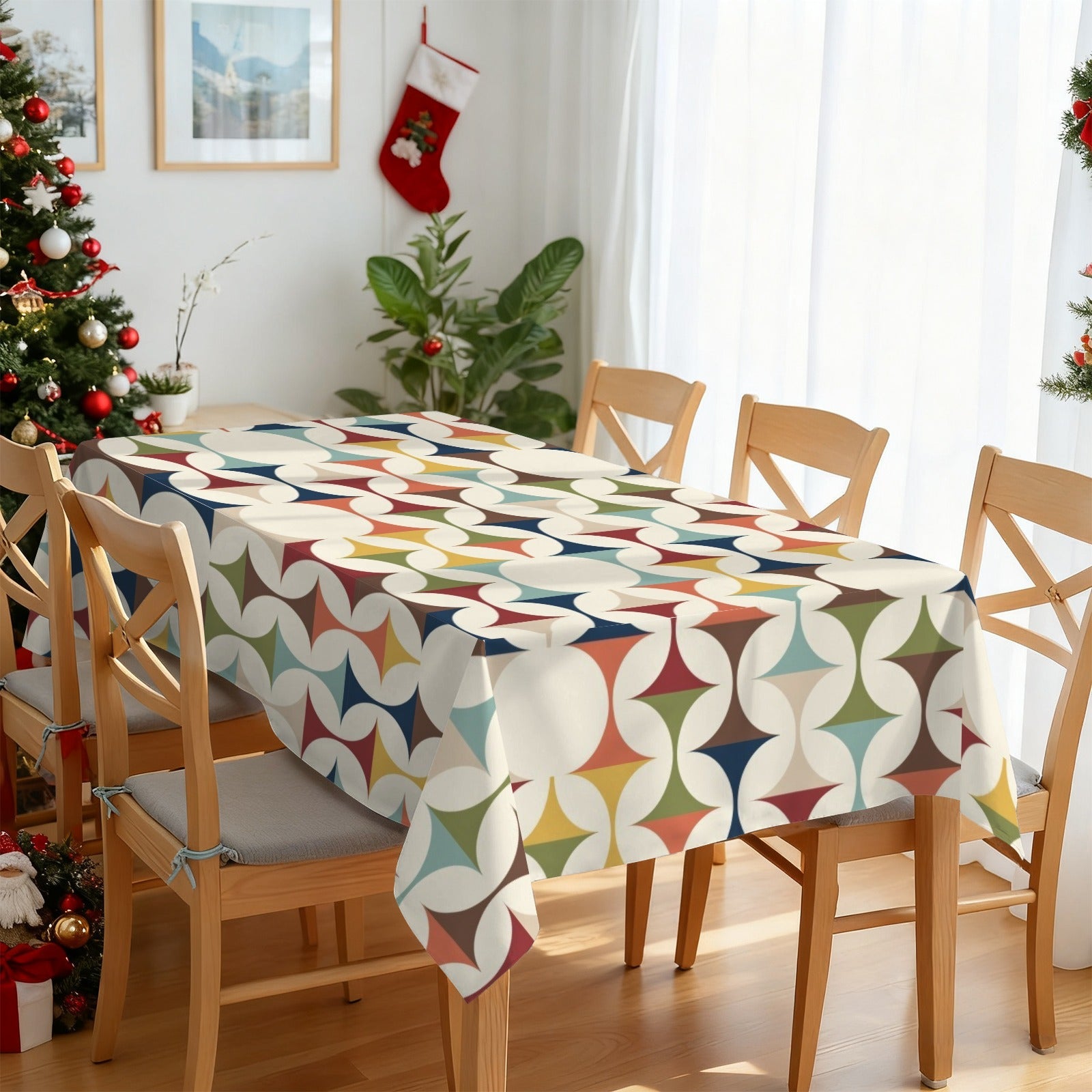 Kate McEnroe New York Mid Century Modern Tablecloth Scandinavian Danish Retro Geometric LinenTableclothsD3274682