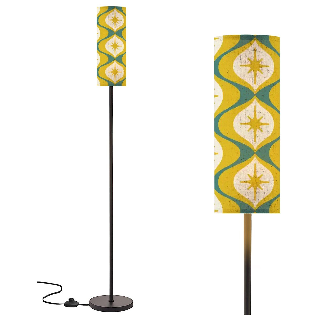 Kate McEnroe New York Mid Century Modern Tall Floor Lamp, Retro Starburst Wave Atomic LightingFloor LampsnTzHZmwT5B