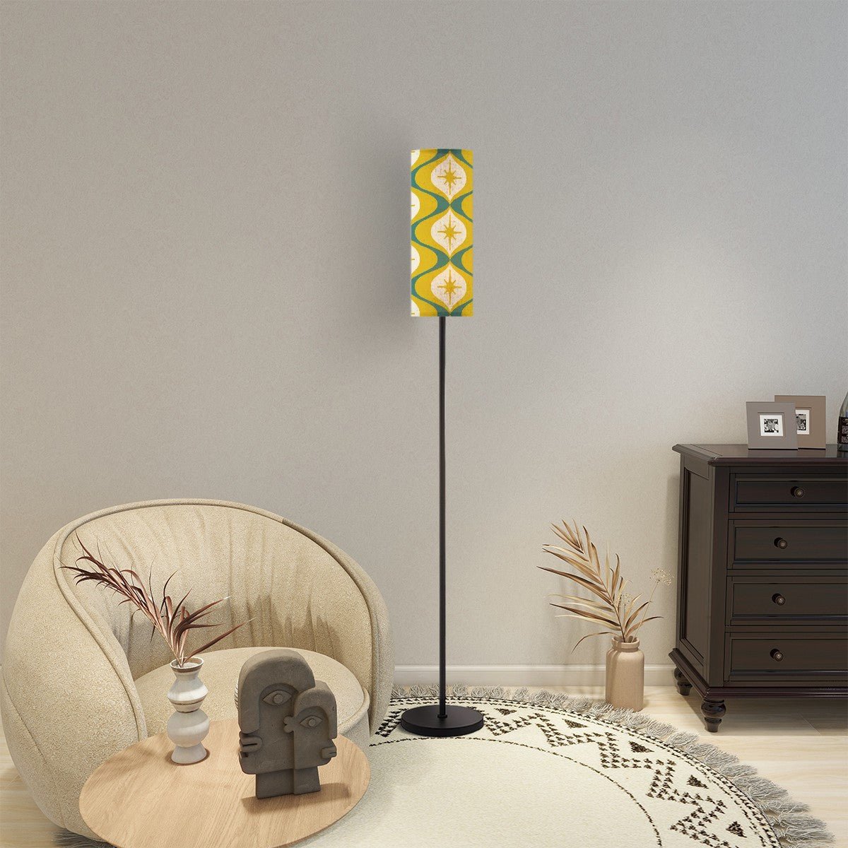 Kate McEnroe New York Mid Century Modern Tall Floor Lamp, Retro Starburst Wave Atomic LightingFloor LampsnTzHZmwT5B