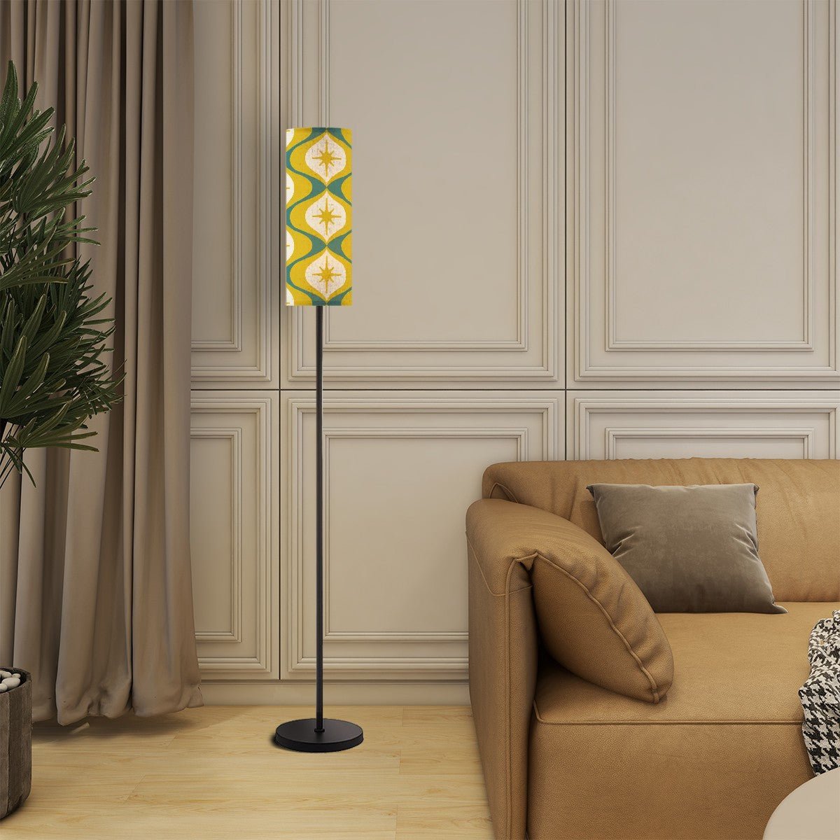 Kate McEnroe New York Mid Century Modern Tall Floor Lamp, Retro Starburst Wave Atomic LightingFloor LampsnTzHZmwT5B