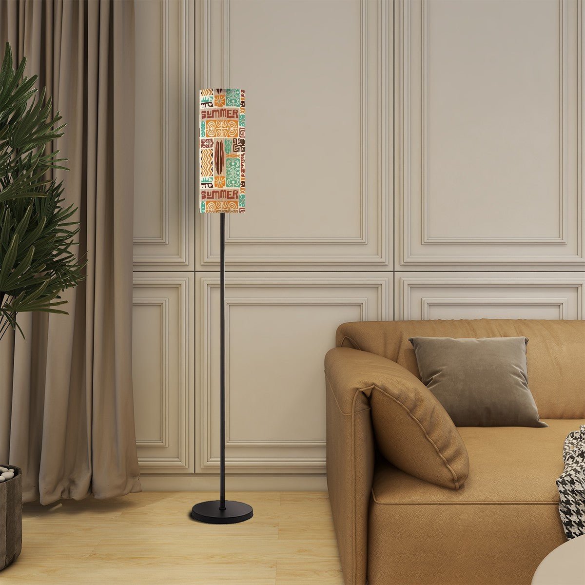 Kate McEnroe New York Mid Century Modern Tiki Floor Lamp, Retro Surf Polynesian Summer LightingFloor LampsBZ8ZRoPZBp