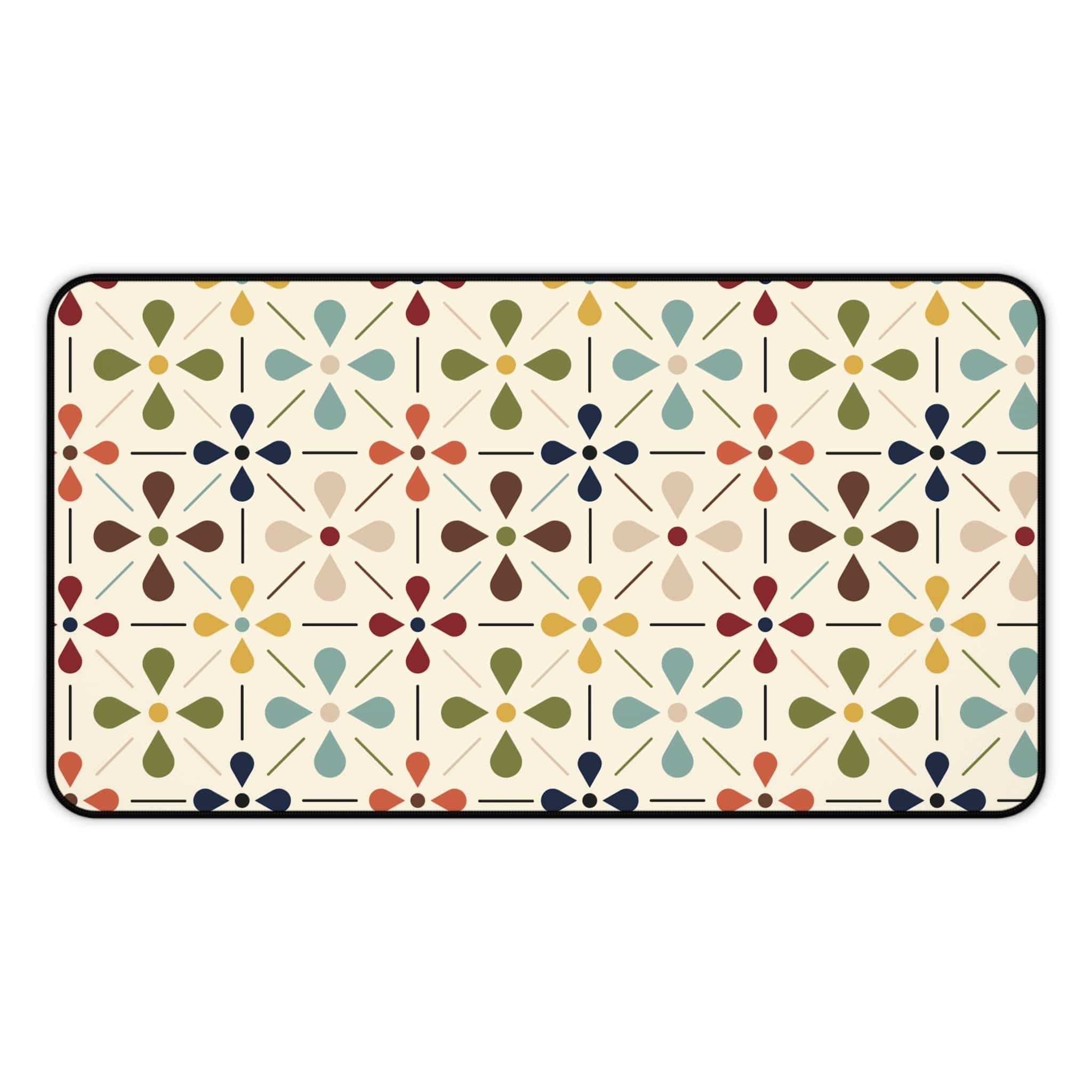 Kate McEnroe New York Mid Century Modern Whimsical Floral Desk Mat, Retro MCM Office Pad, Vintage Scandinavian Flower WorkstationDesk Pads15528182402367179101