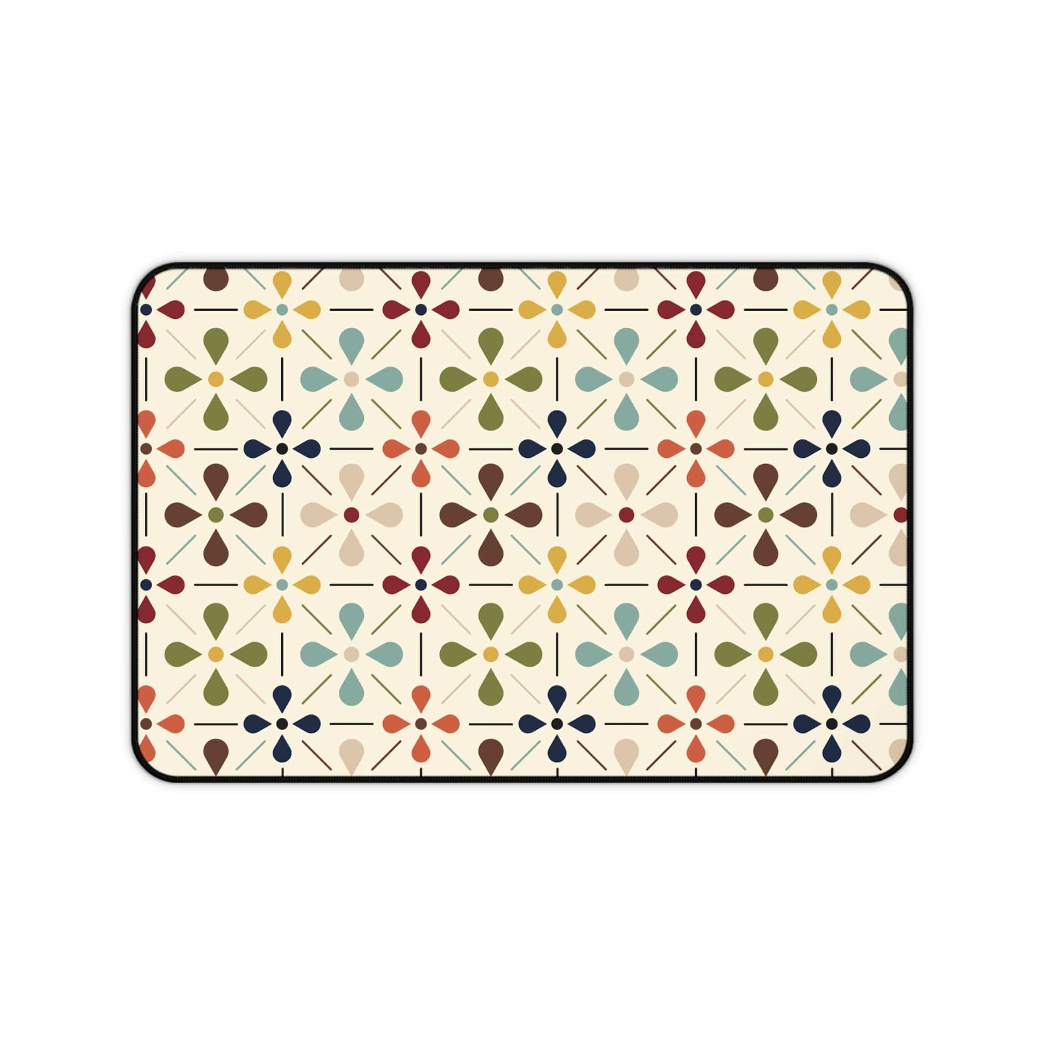 Kate McEnroe New York Mid Century Modern Whimsical Floral Desk Mat, Retro MCM Office Pad, Vintage Scandinavian Flower WorkstationDesk Pads15528182402367179101