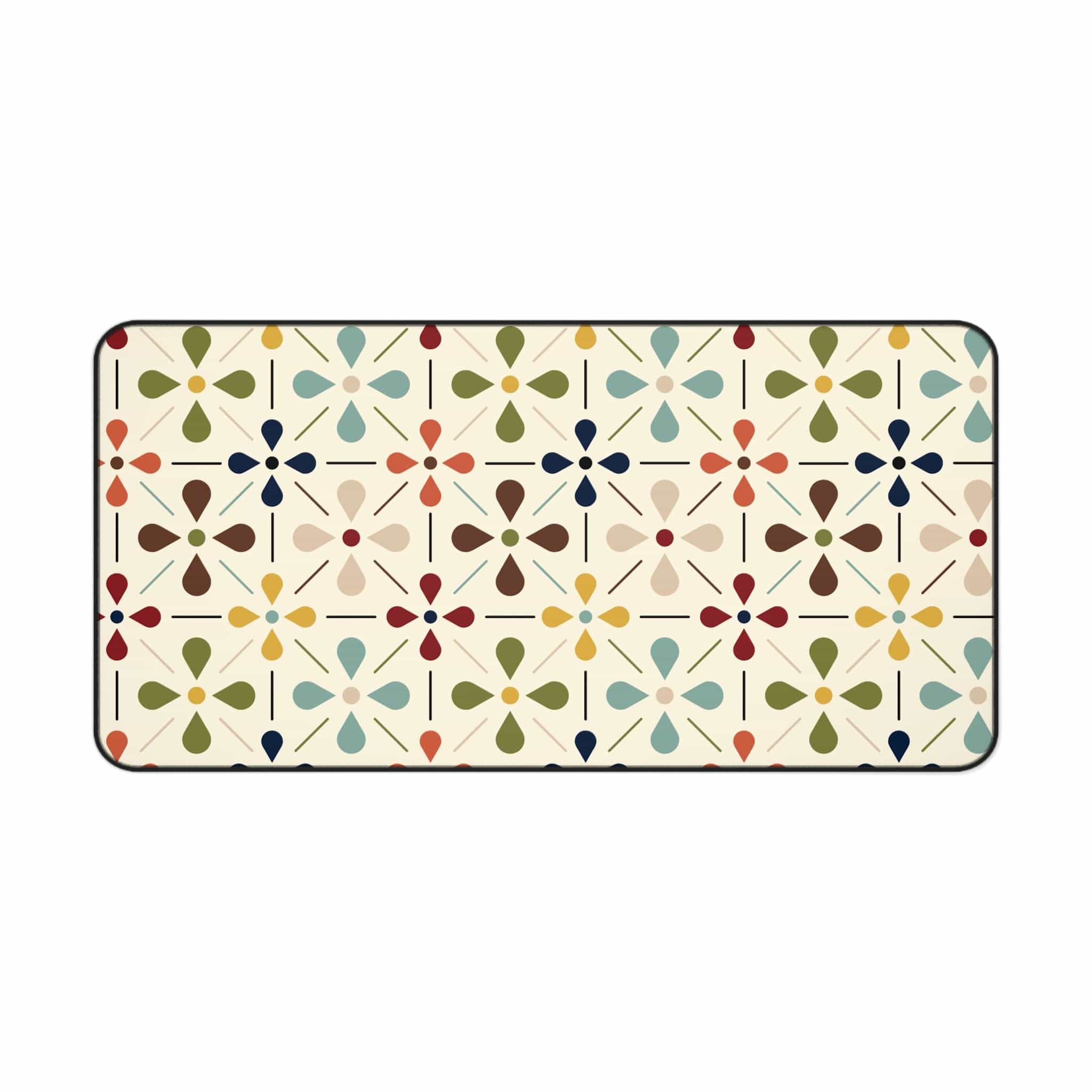 Kate McEnroe New York Mid Century Modern Whimsical Floral Desk Mat, Retro MCM Office Pad, Vintage Scandinavian Flower WorkstationDesk Pads15528182402367179101