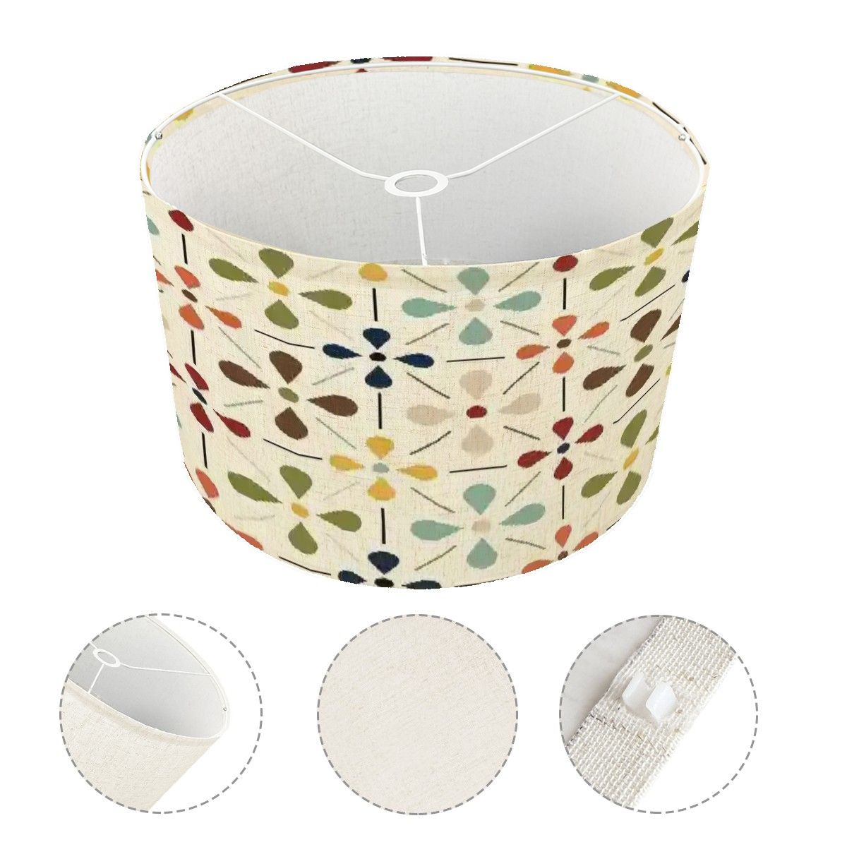 Kate McEnroe New York Mid Century Scandinavian Floral Drum Lamp ShadeLamp ShadesC2x1BFpI67