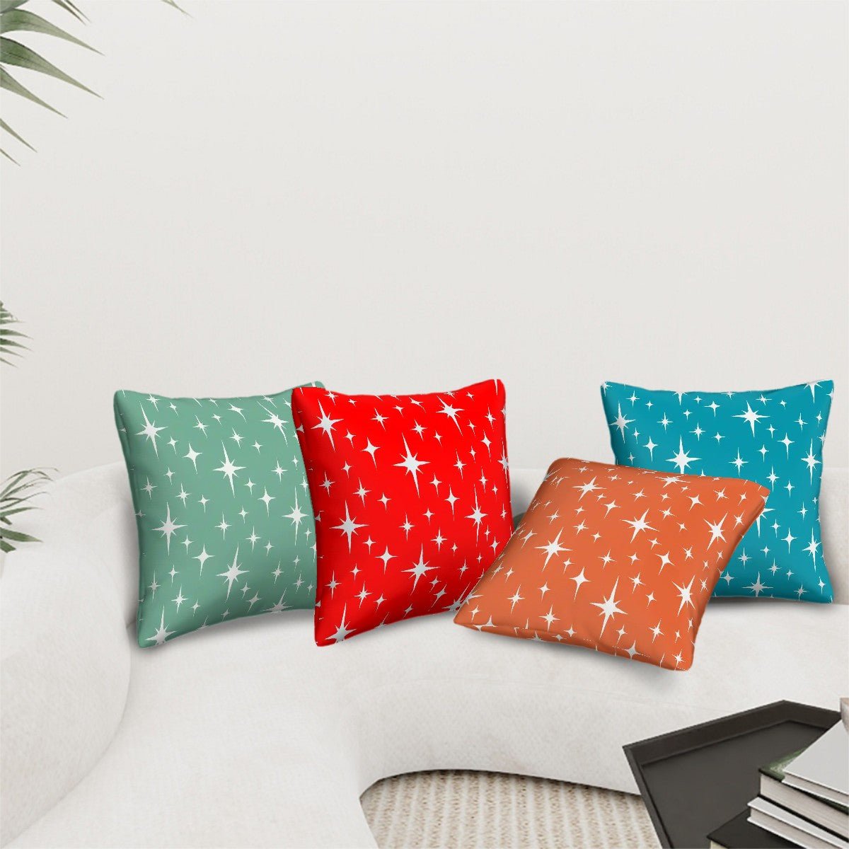 Kate McEnroe New York Mid Century Starburst Pillow Set, 50s Retro Throw Cushion CoversPillow CaseHlabK2kpVc
