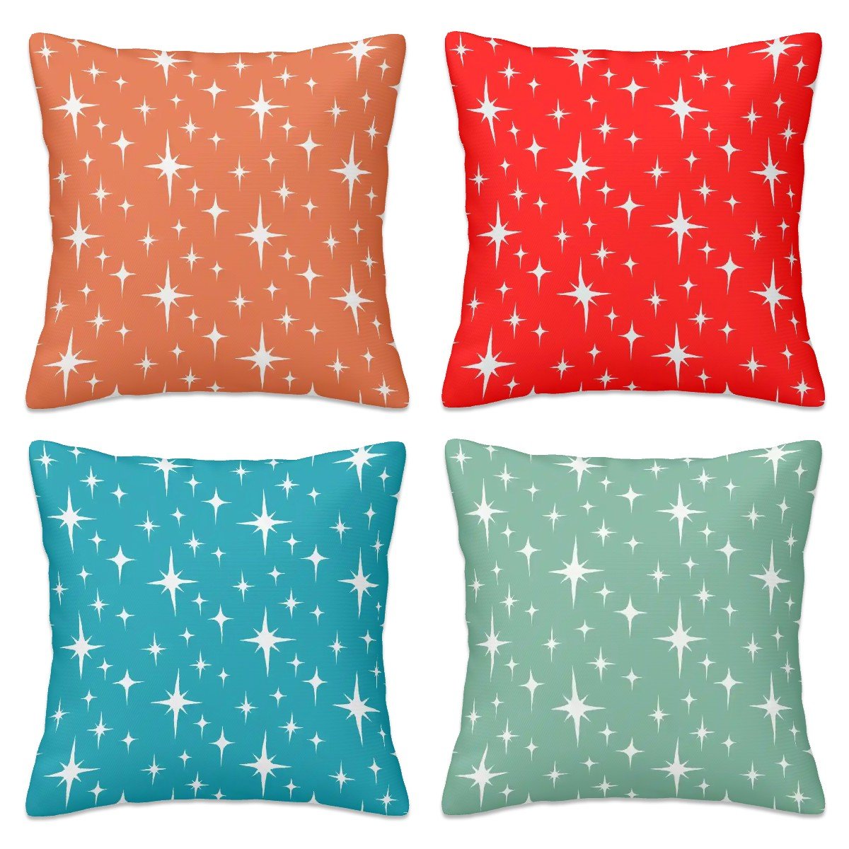 Kate McEnroe New York Mid Century Starburst Pillow Set, 50s Retro Throw Cushion CoversPillow CaseHlabK2kpVc