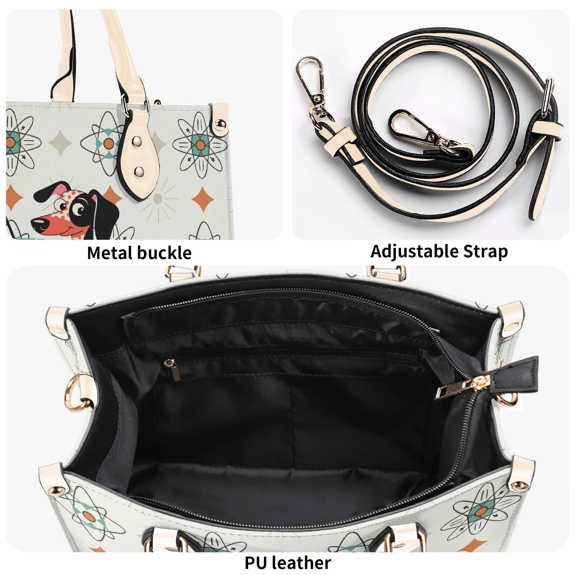 Kate McEnroe New York Mid Mod Kitsch Doxie Dog Atomic Starbursts MCM Cocktail SatchelHandbagsY576MXVW-1