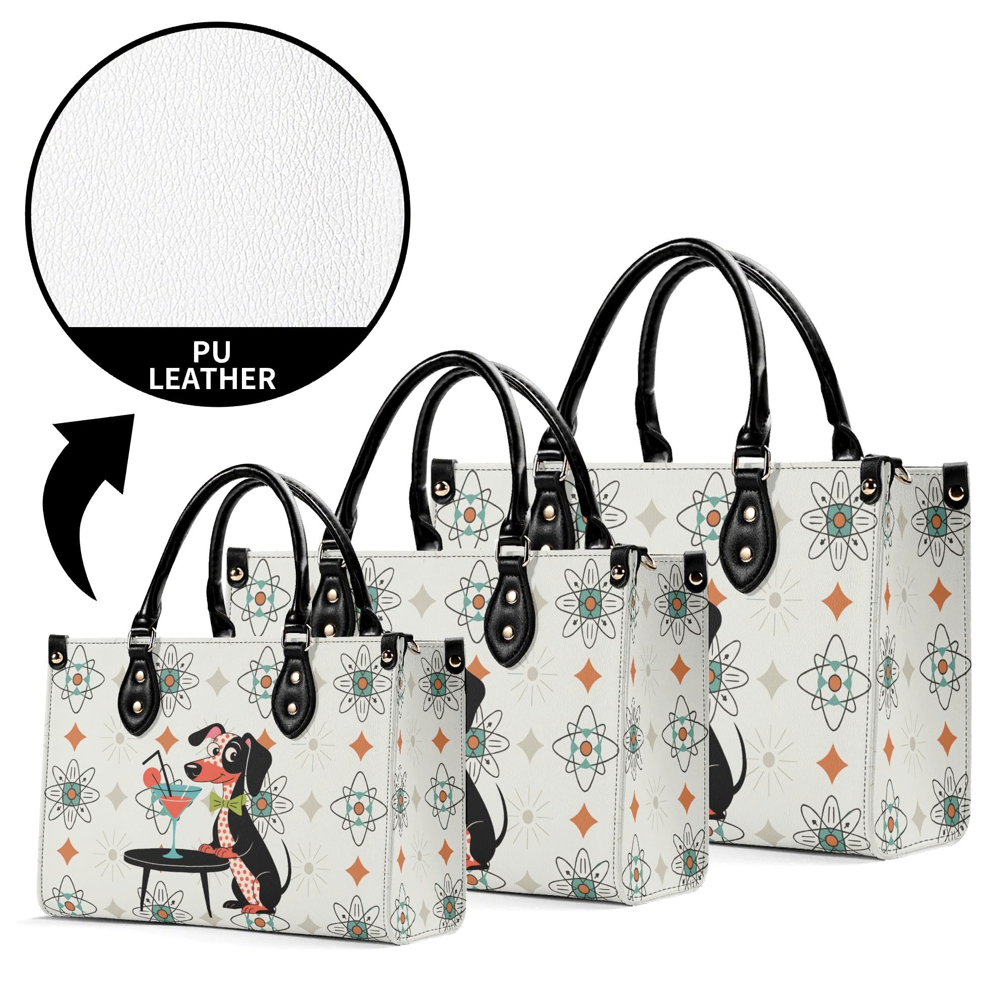 Kate McEnroe New York Mid Mod Kitsch Doxie Dog Atomic Starbursts MCM Cocktail SatchelHandbagsY576MXVW-4