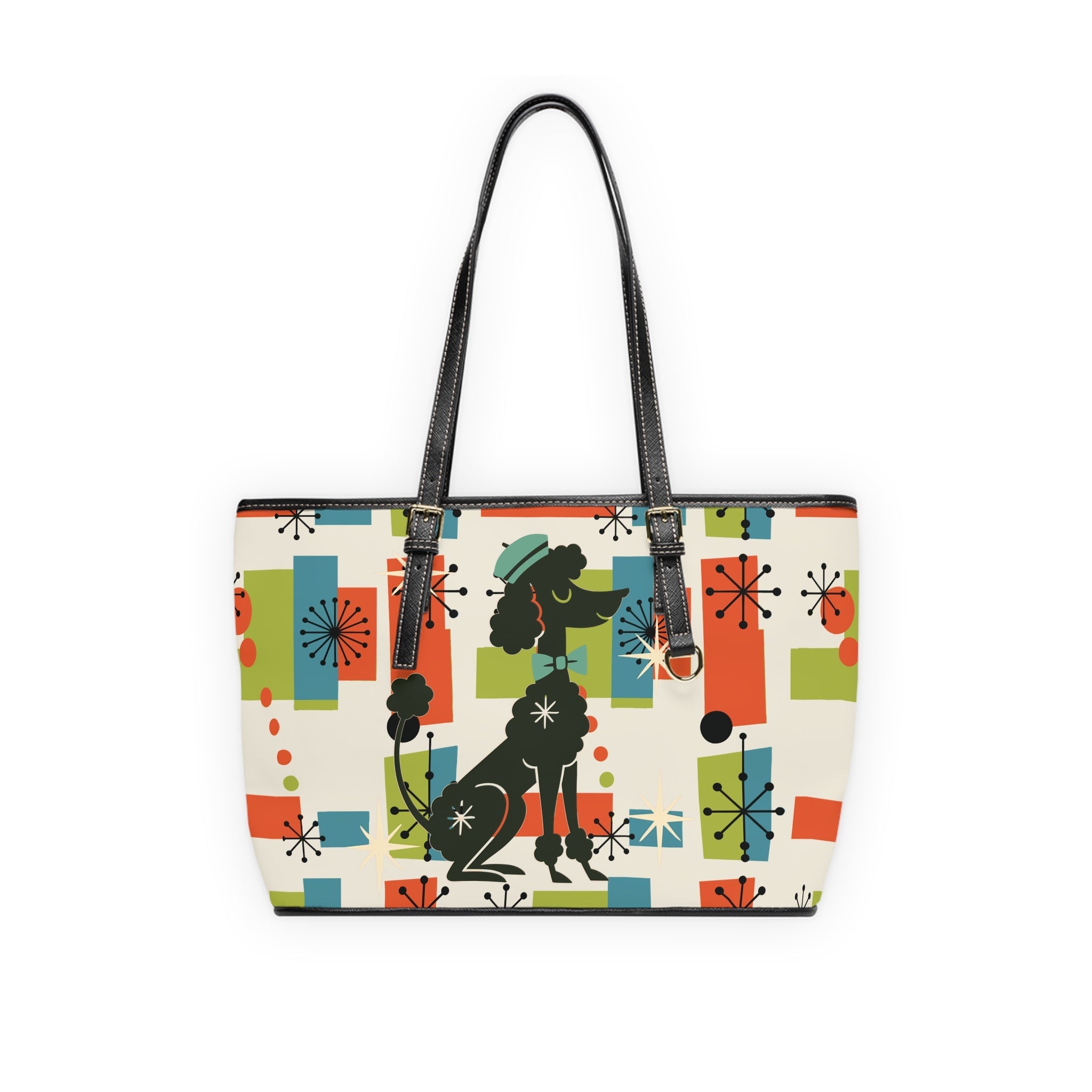 Kate McEnroe New York Mid Mod Poodle Tote Bag, Retro 50s Geometric Starburst HandbagTotes20102777733609570007