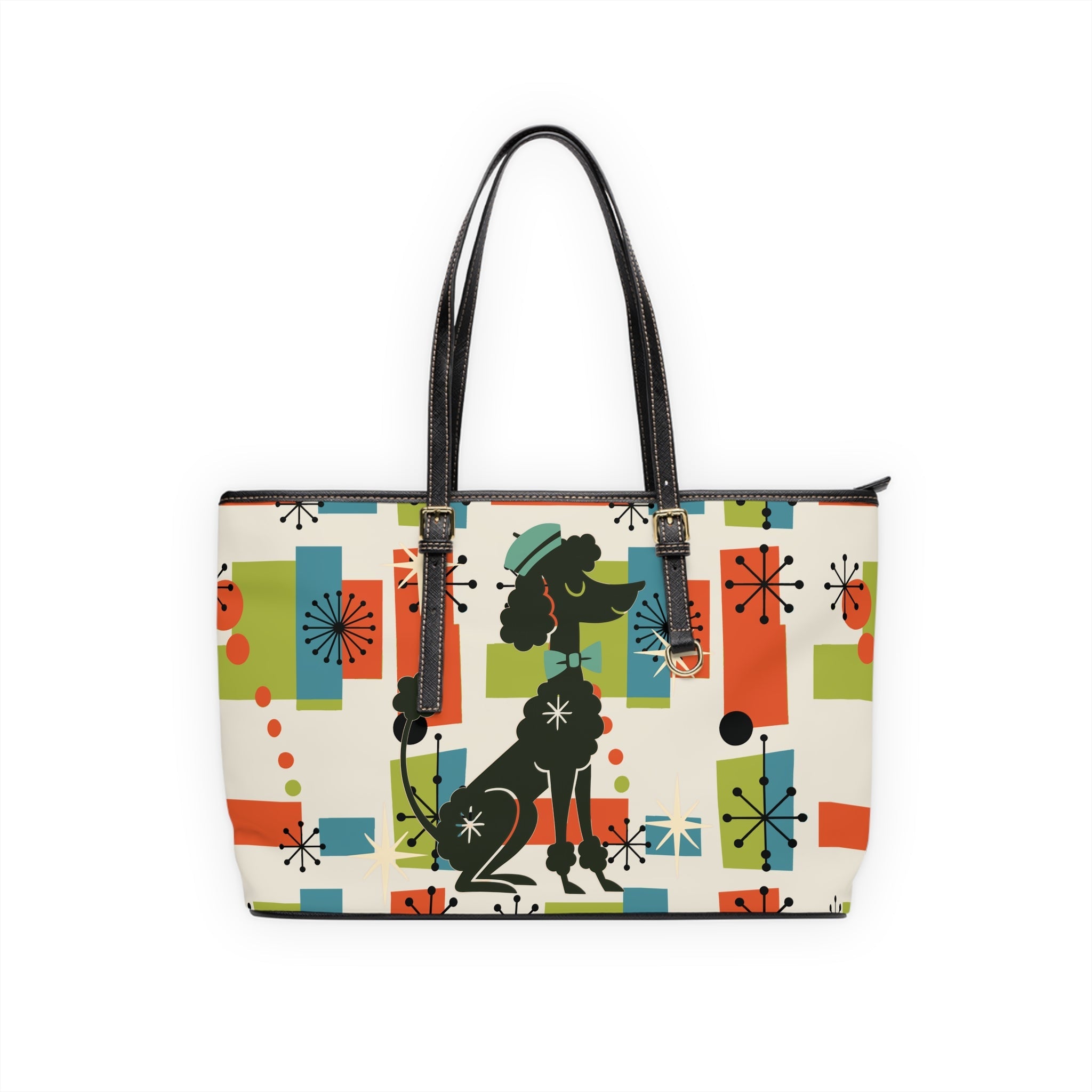 Kate McEnroe New York Mid Mod Poodle Tote Bag, Retro 50s Geometric Starburst HandbagTotes20102777733609570007