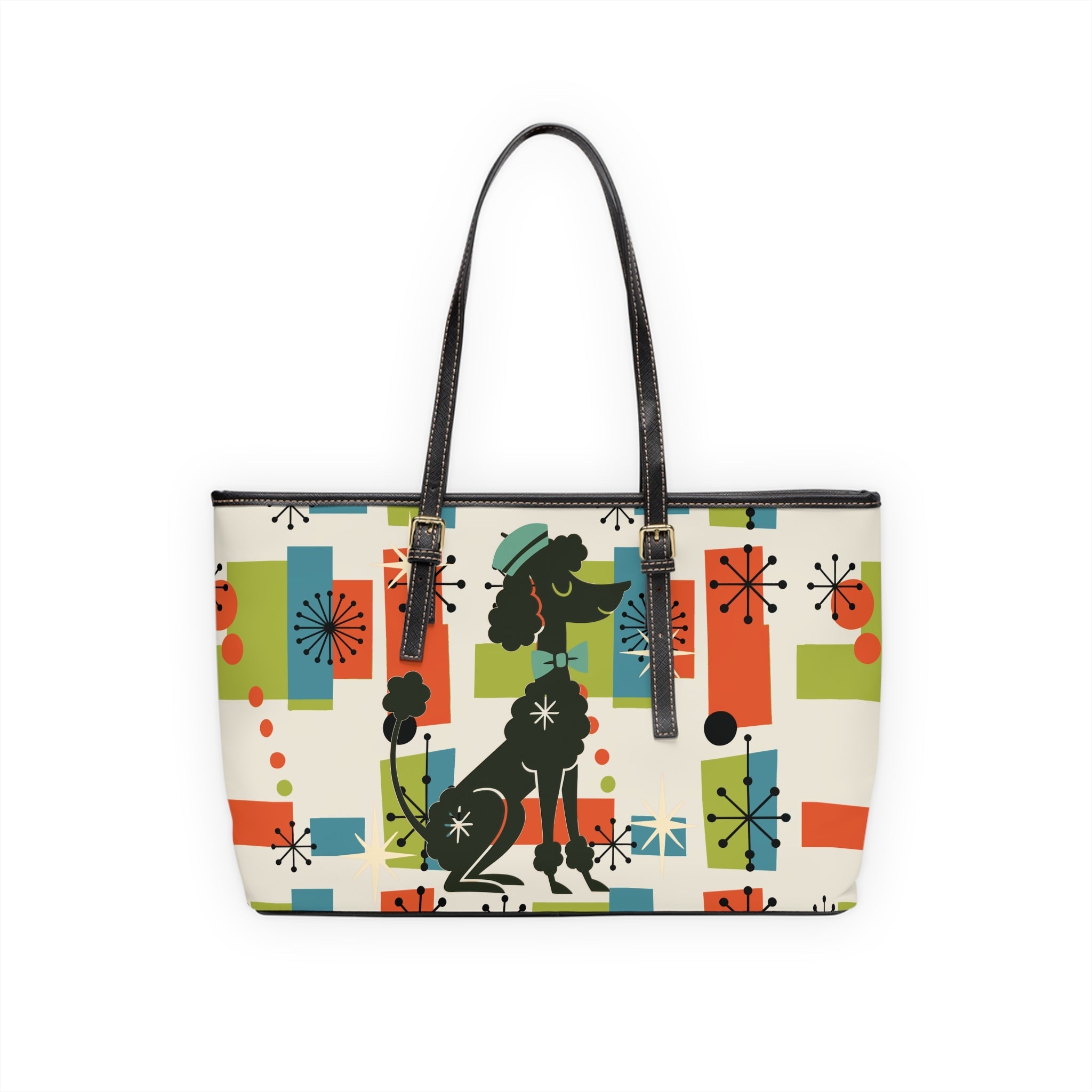 Kate McEnroe New York Mid Mod Poodle Tote Bag, Retro 50s Geometric Starburst HandbagTotes20102777733609570007