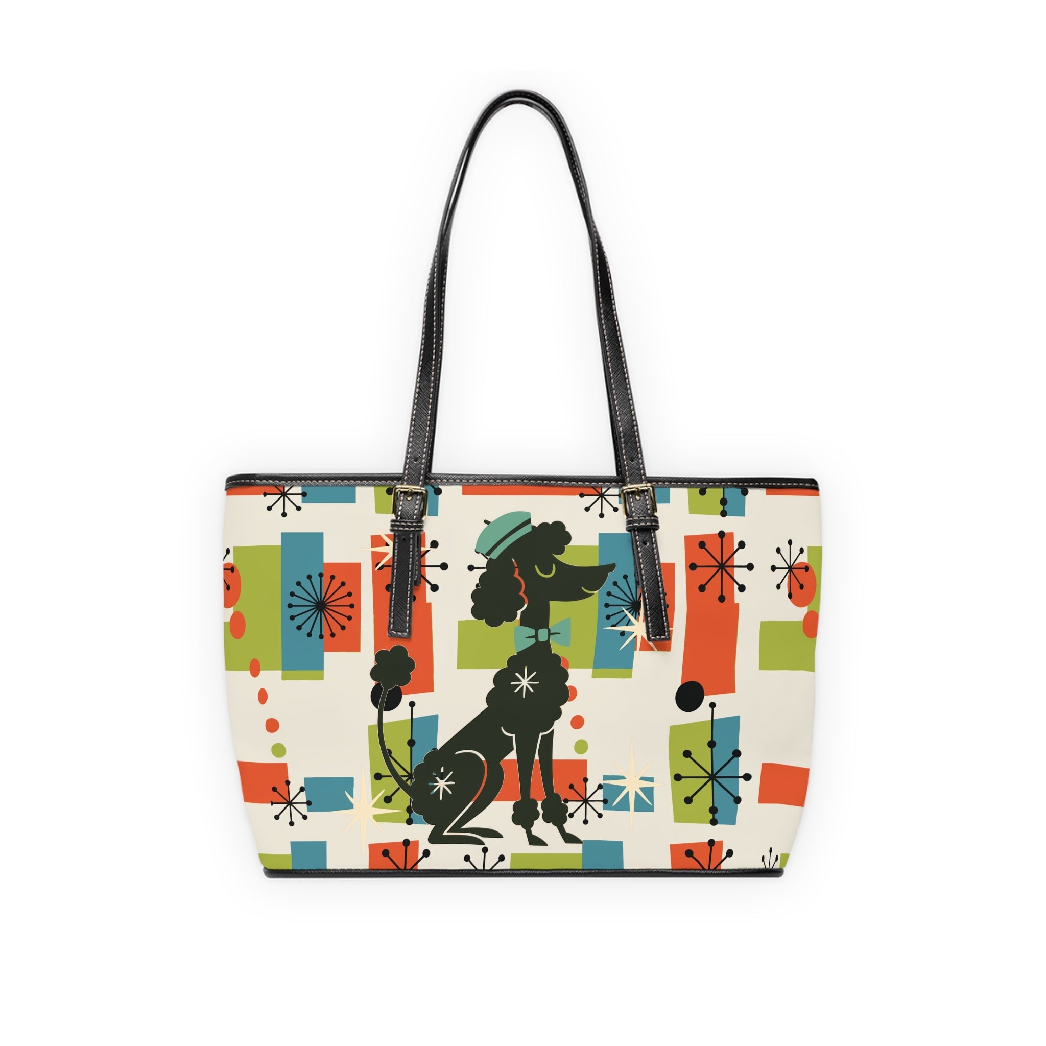 Kate McEnroe New York Mid Mod Poodle Tote Bag, Retro 50s Geometric Starburst HandbagTotes20102777733609570007