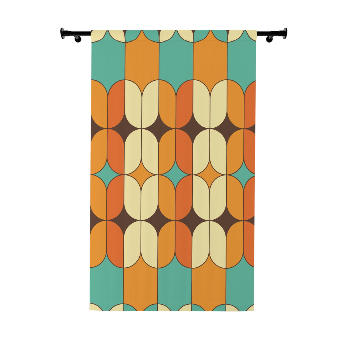 Kate McEnroe New York Mid Mod Retro Geometric Orange Turquoise Ivory Blackout Window CurtainWindow Curtains18100155067610727450