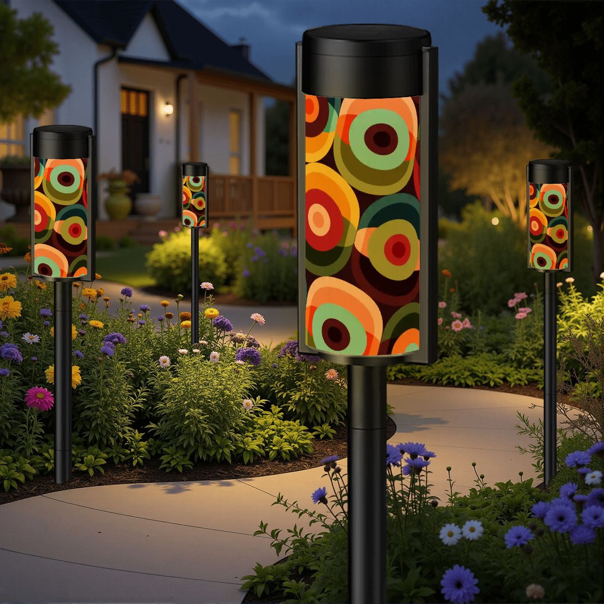 Mod Orb Solar Garden Light, Mid Century Modern Outdoor Lantern