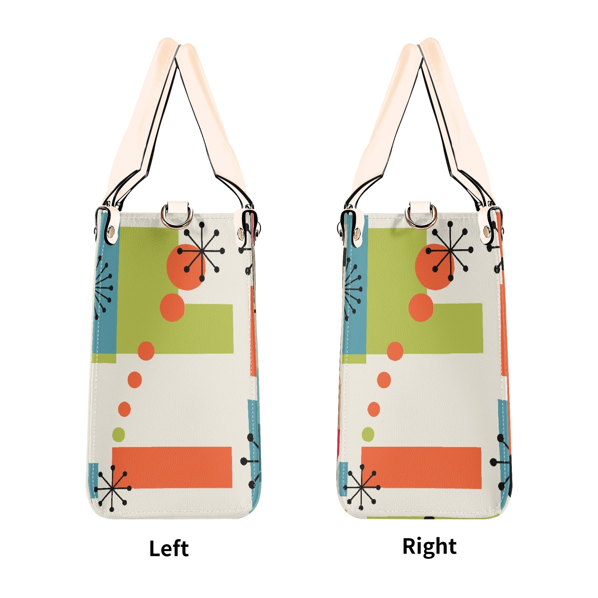 Kate McEnroe New York Mod Poodle Mid Century Modern Handbag, Retro Geometric Starburst Satchel, 50s Kitsch Atomic Shoulder BagHandbagsN4MX86GW - 1