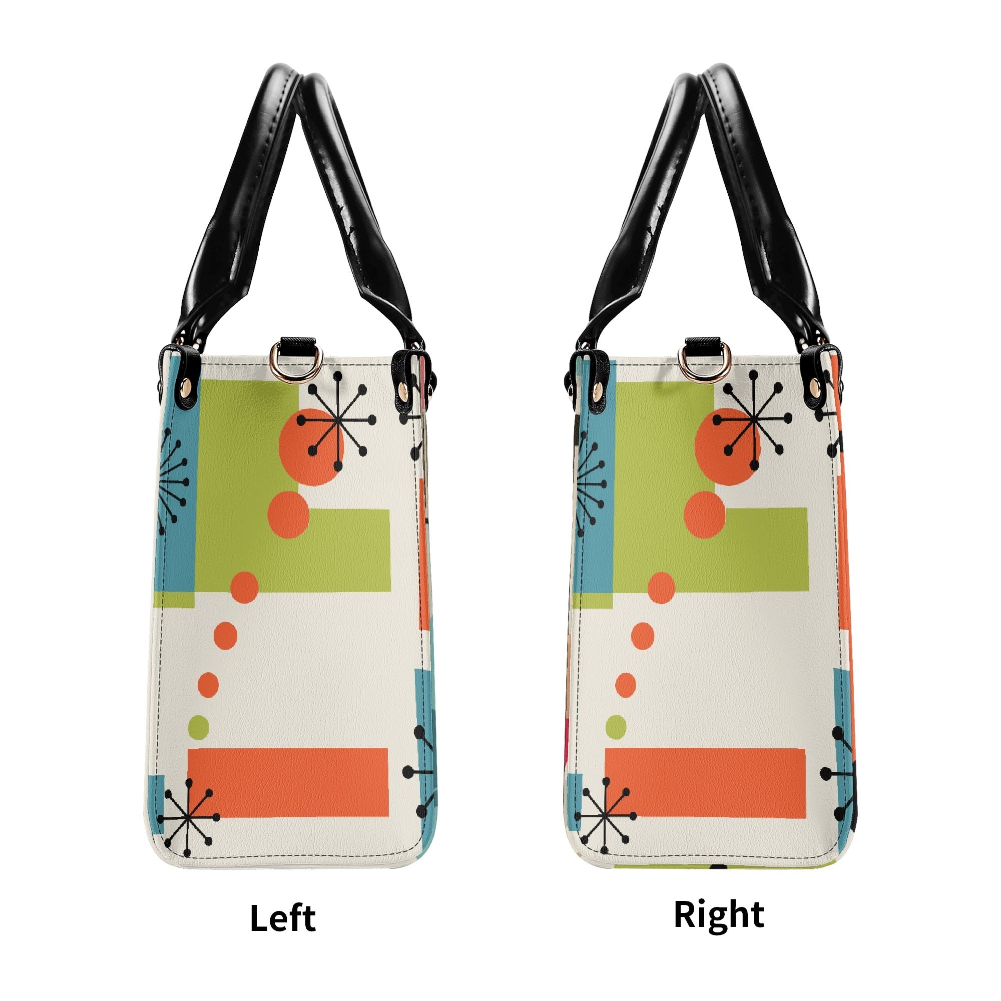 Kate McEnroe New York Mod Poodle Mid Century Modern Handbag, Retro Geometric Starburst Satchel, 50s Kitsch Atomic Shoulder BagHandbagsN4MX86GW - 1