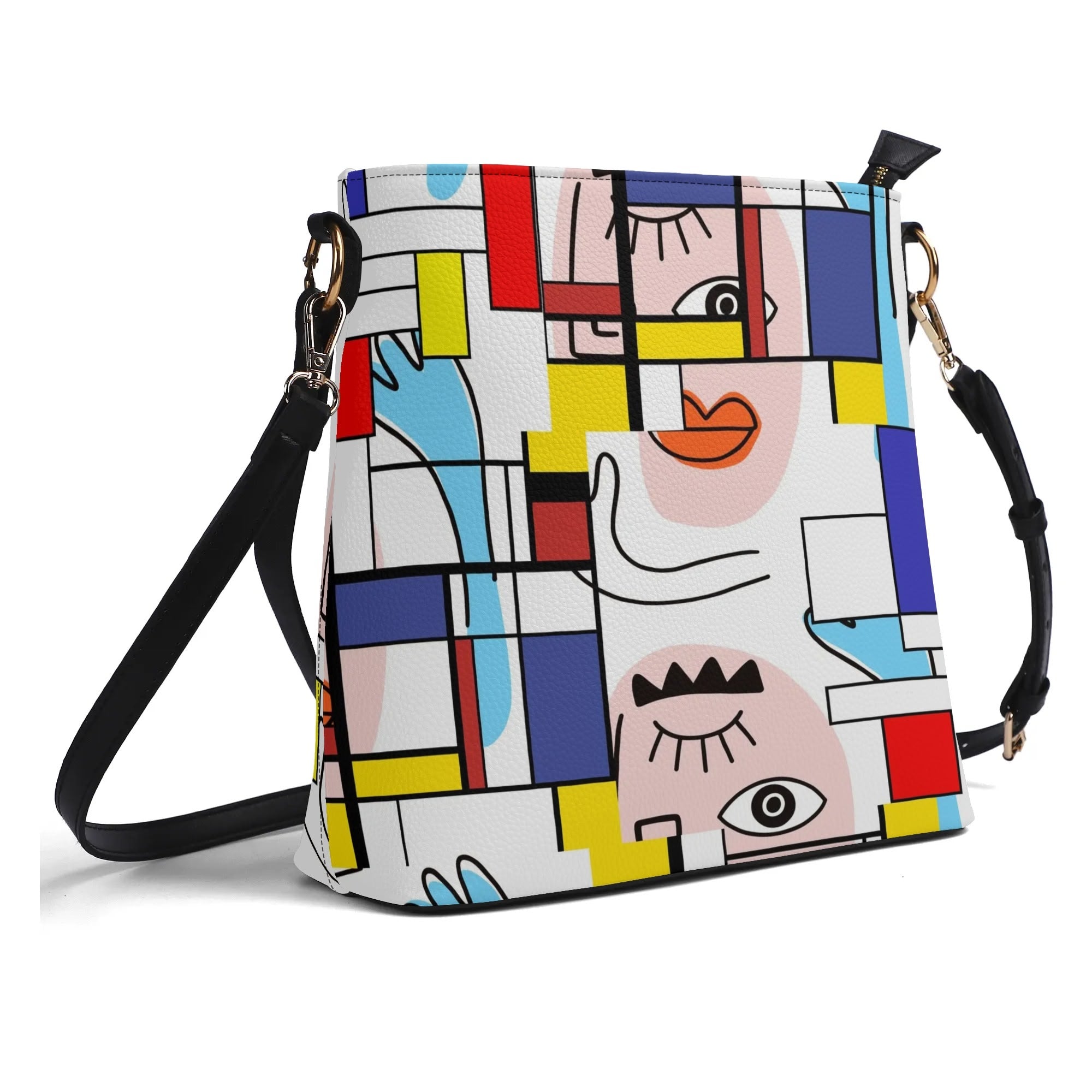 Kate McEnroe New York Mondrian Boho Evil Eye Patchwork Bucket BagHandbagsYZ9KOK3Y - 1