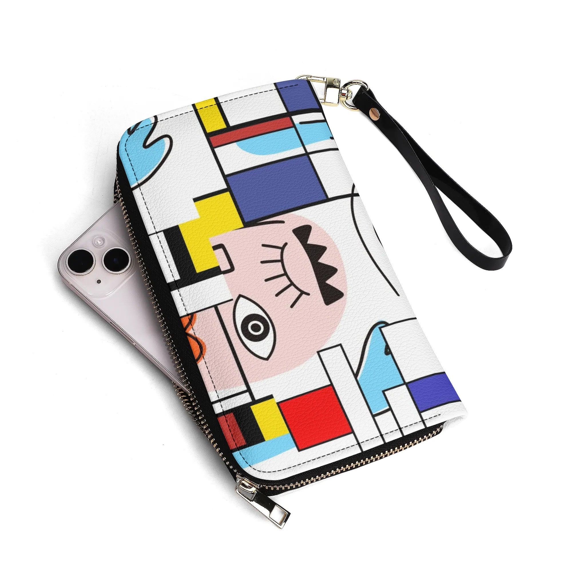 Kate McEnroe New York Mondrian Boho Evil Eye Patchwork Leather WalletWalletsN2V030VN - 1