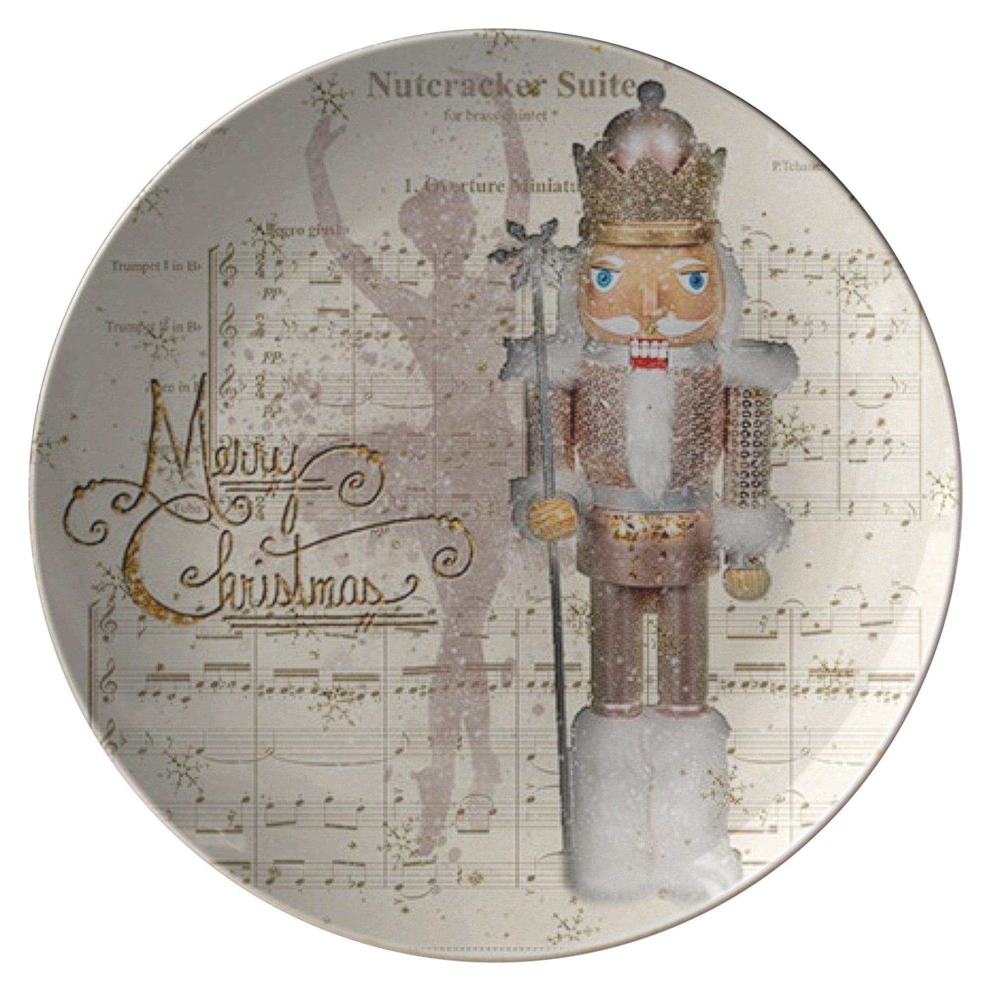 Kate McEnroe New York Nutcracker Christmas Plate, Vintage Style Holiday Dinnerware, Festive Dining DecorPlatesP22 - NUT - CK1 - 2S