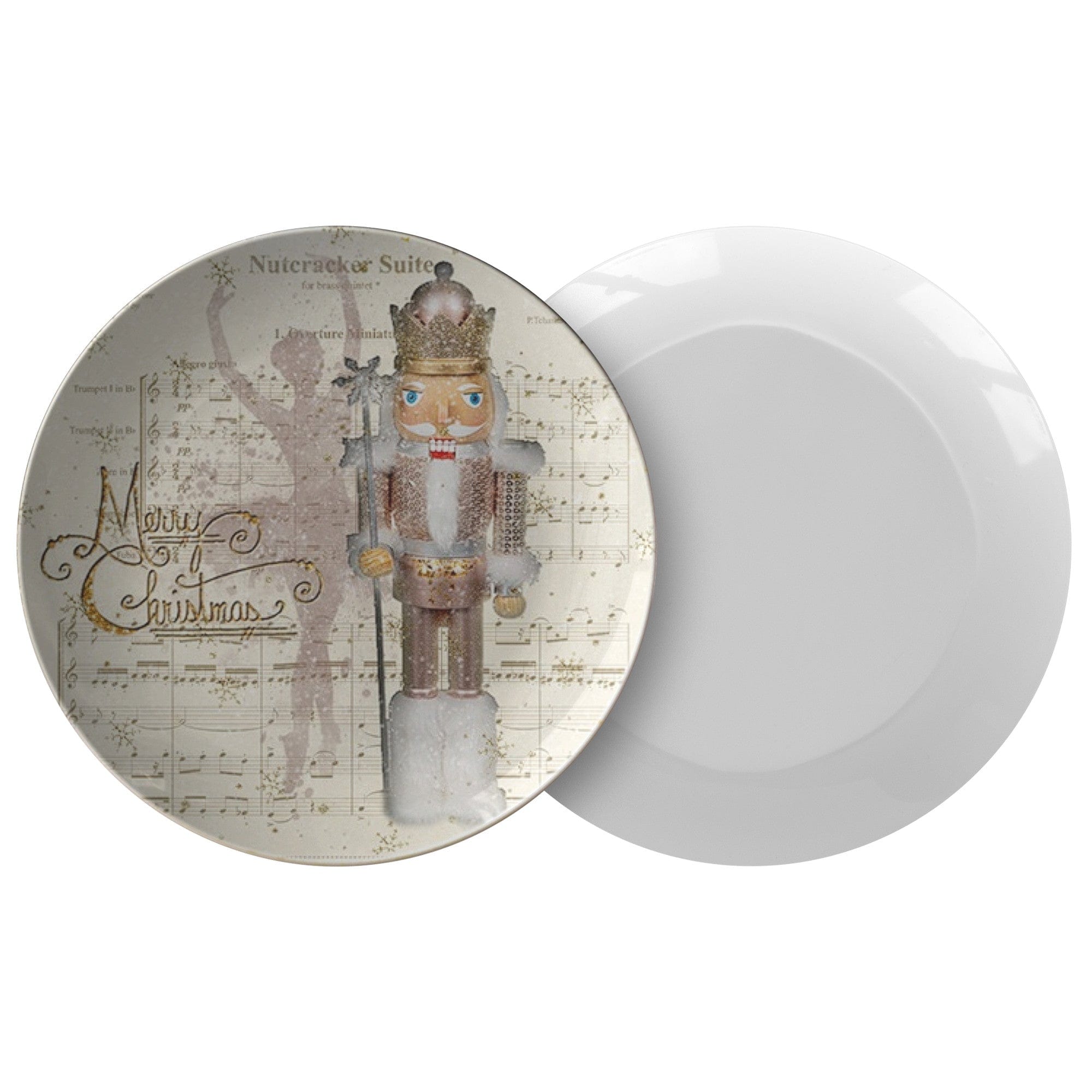 Kate McEnroe New York Nutcracker Christmas Plate, Vintage Style Holiday Dinnerware, Festive Dining DecorPlatesP22 - NUT - CK1 - 2S