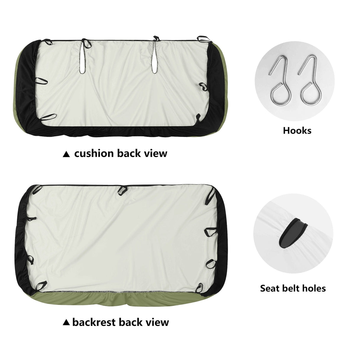 Kate McEnroe New York Olive Green Car Back Seat Cover, Auto Rear Seat ProtectorRear Car Seat CoversWJ2DZ9DW-1