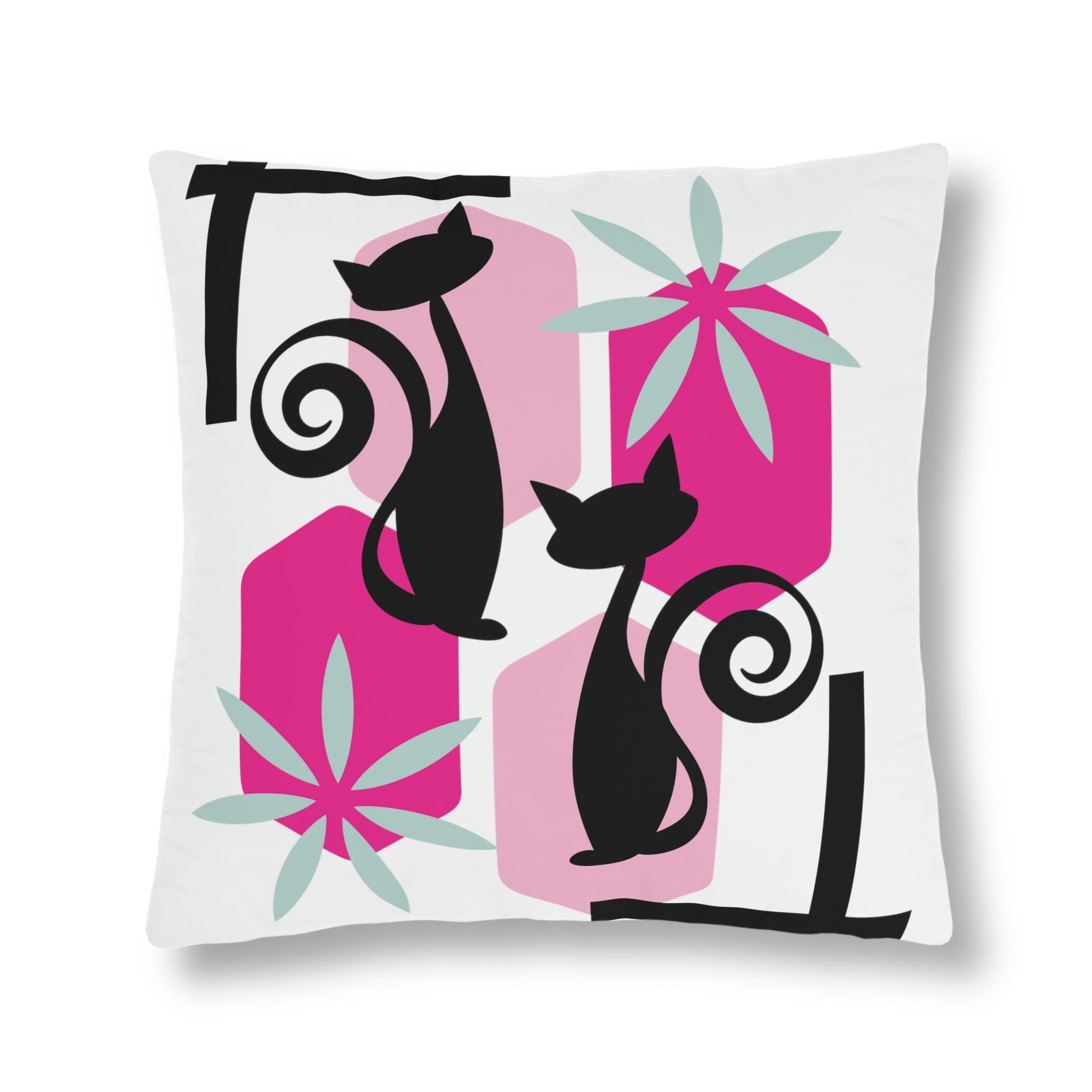 Kate McEnroe New York Outdoor Throw Pillow in Mid Century Modern Atomic Cat PrintThrow Pillows15705310839925799885