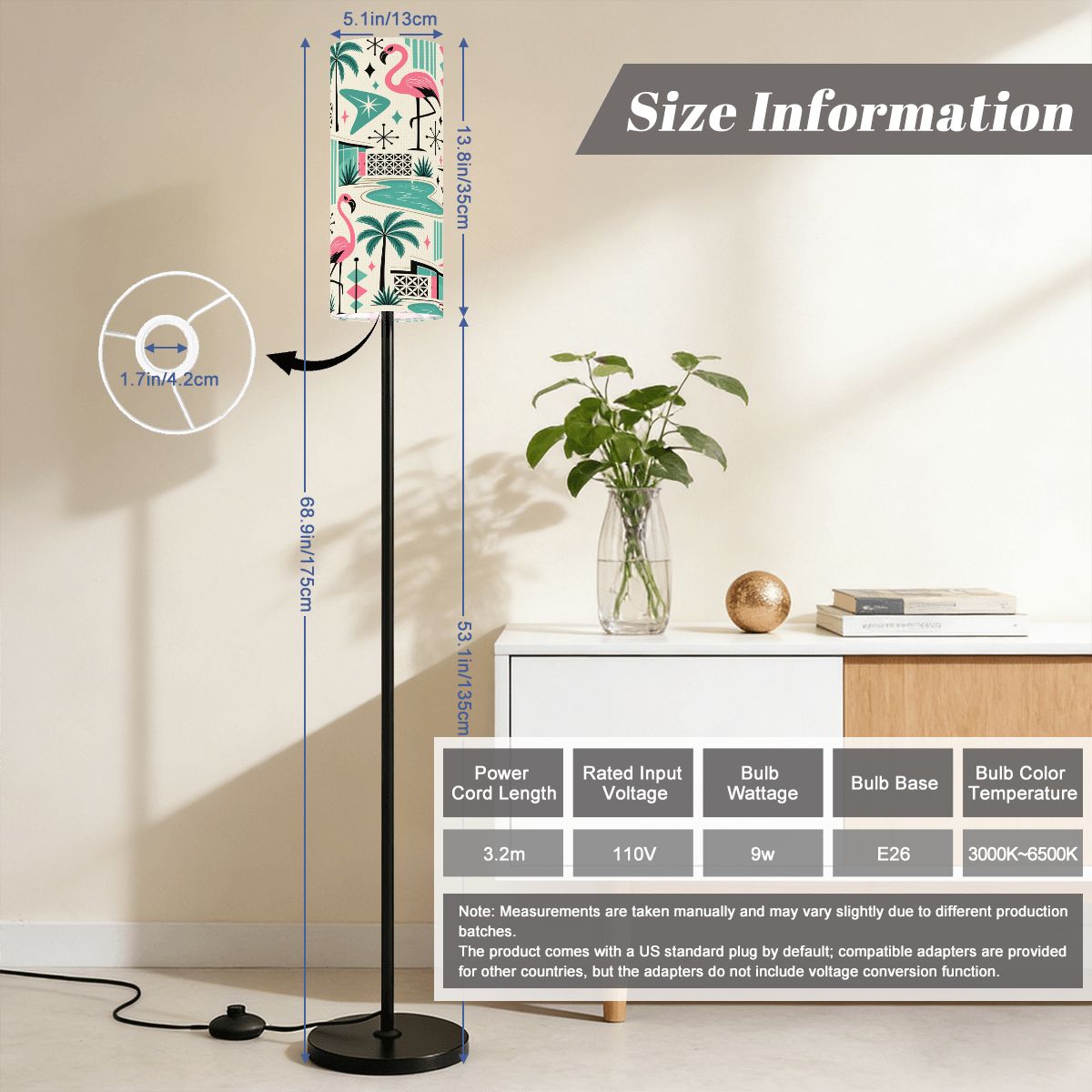Kate McEnroe New York Palm Springs Flamingo Mid Century Modern Slim Floor LampSlim Floor Lamps3ywjzhUuub