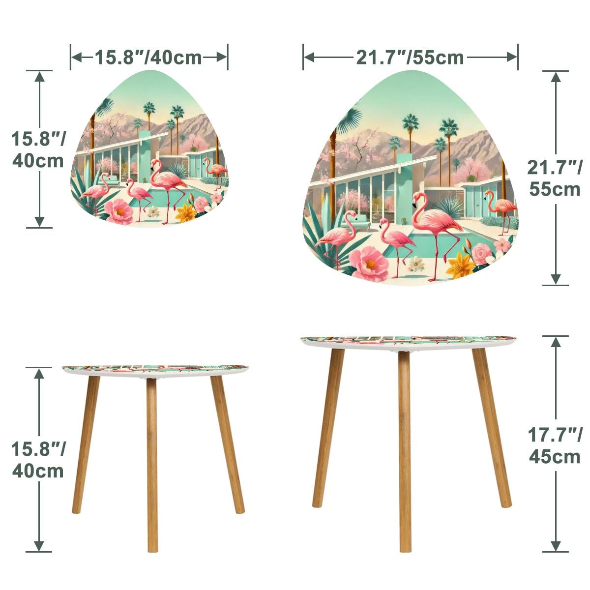 Kate McEnroe New York Palm Springs Flamingo Tropical Mid Century Modern Nesting TablesNesting TablesIFWR3OBuD1